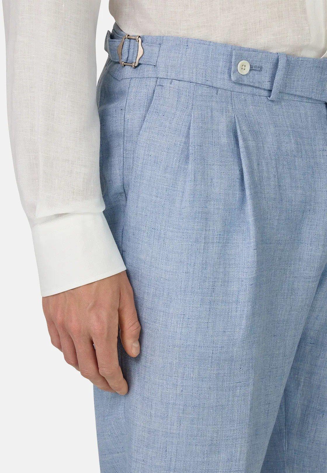 Linen Plain Casual Trousers, , large image number 3