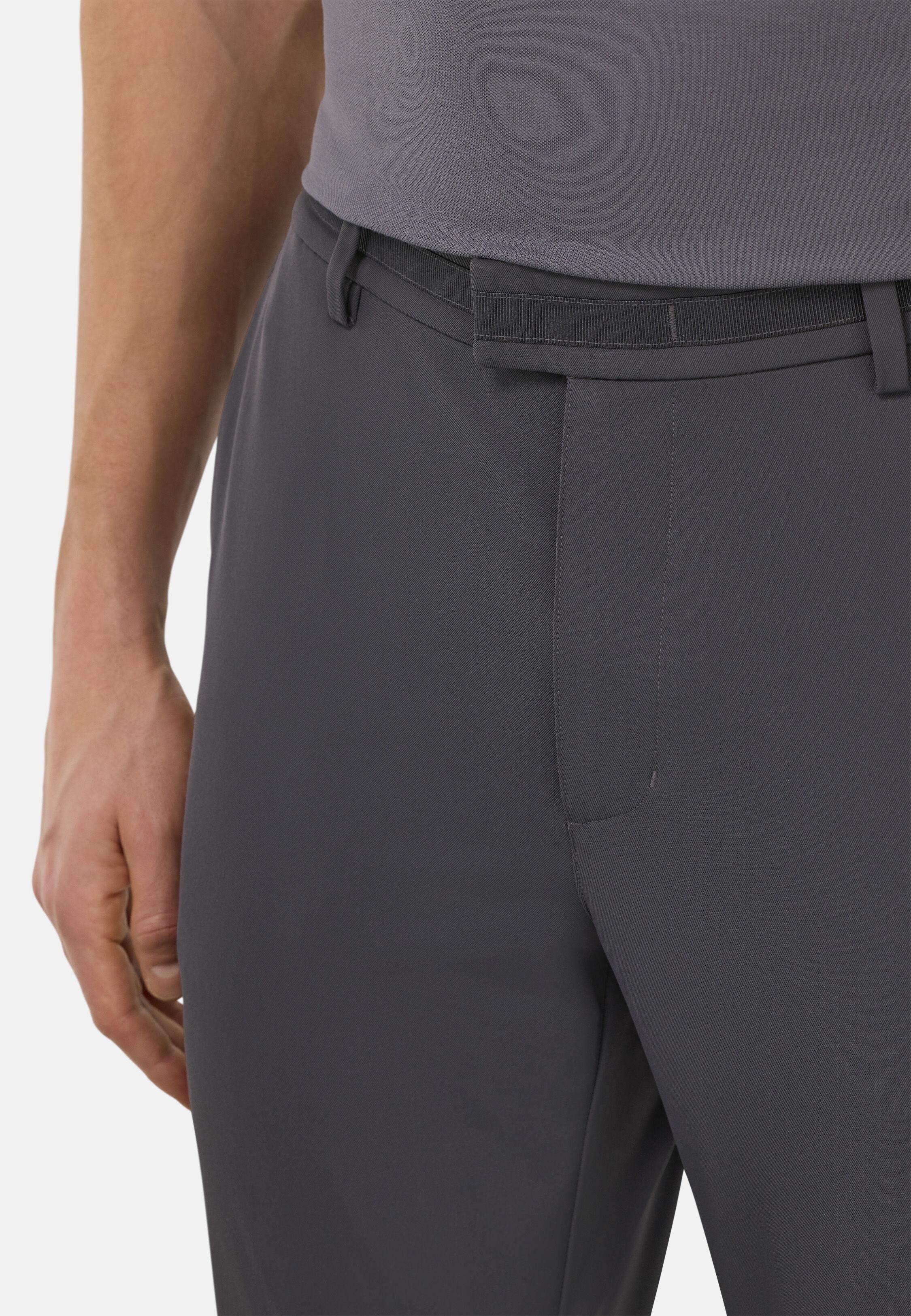 Trousers in Stretched Nylon B-Tech, Dark Grey, Dark Grey, large image number 8