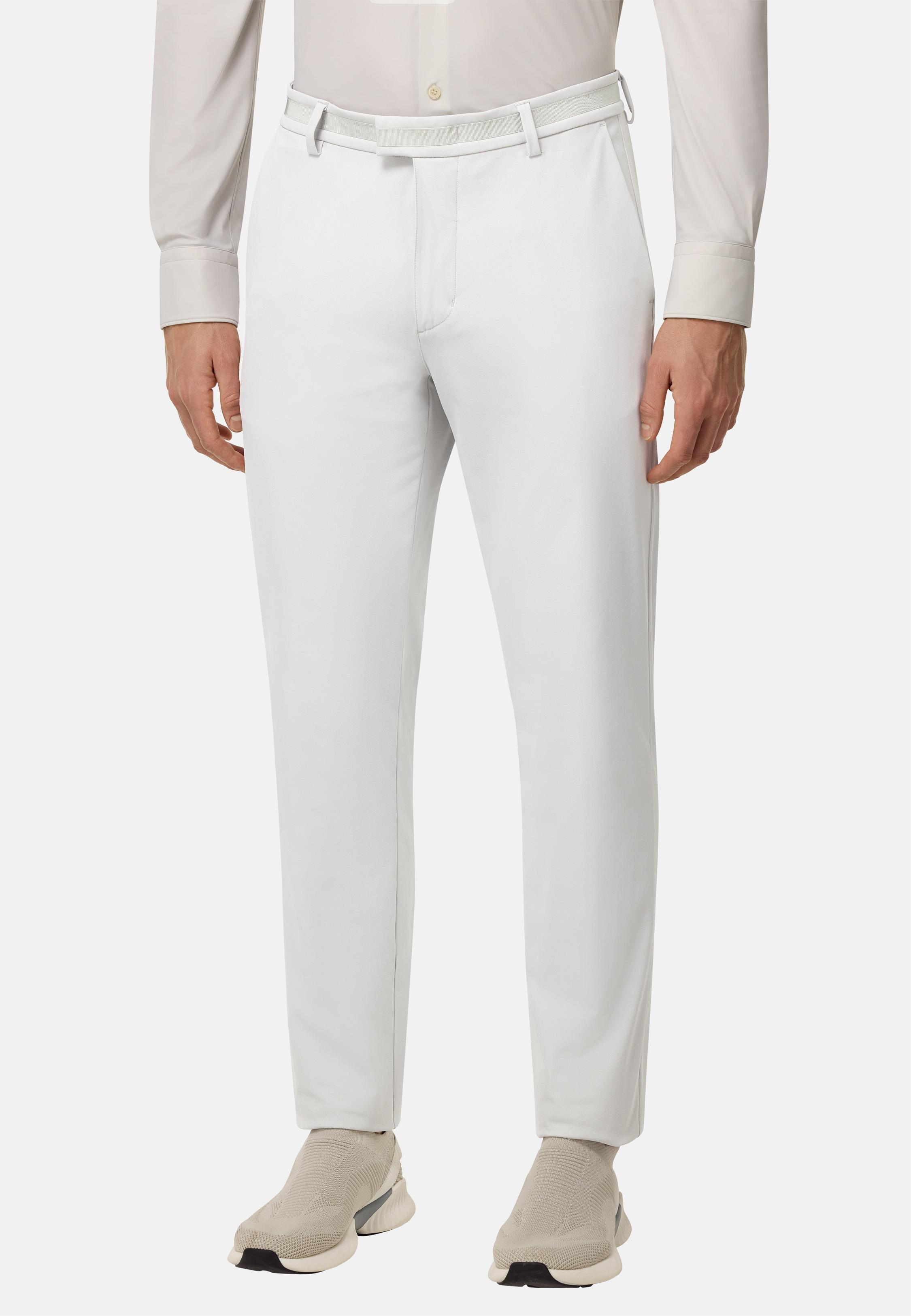 White Solid Casual Full Length Trousers, , large image number 1