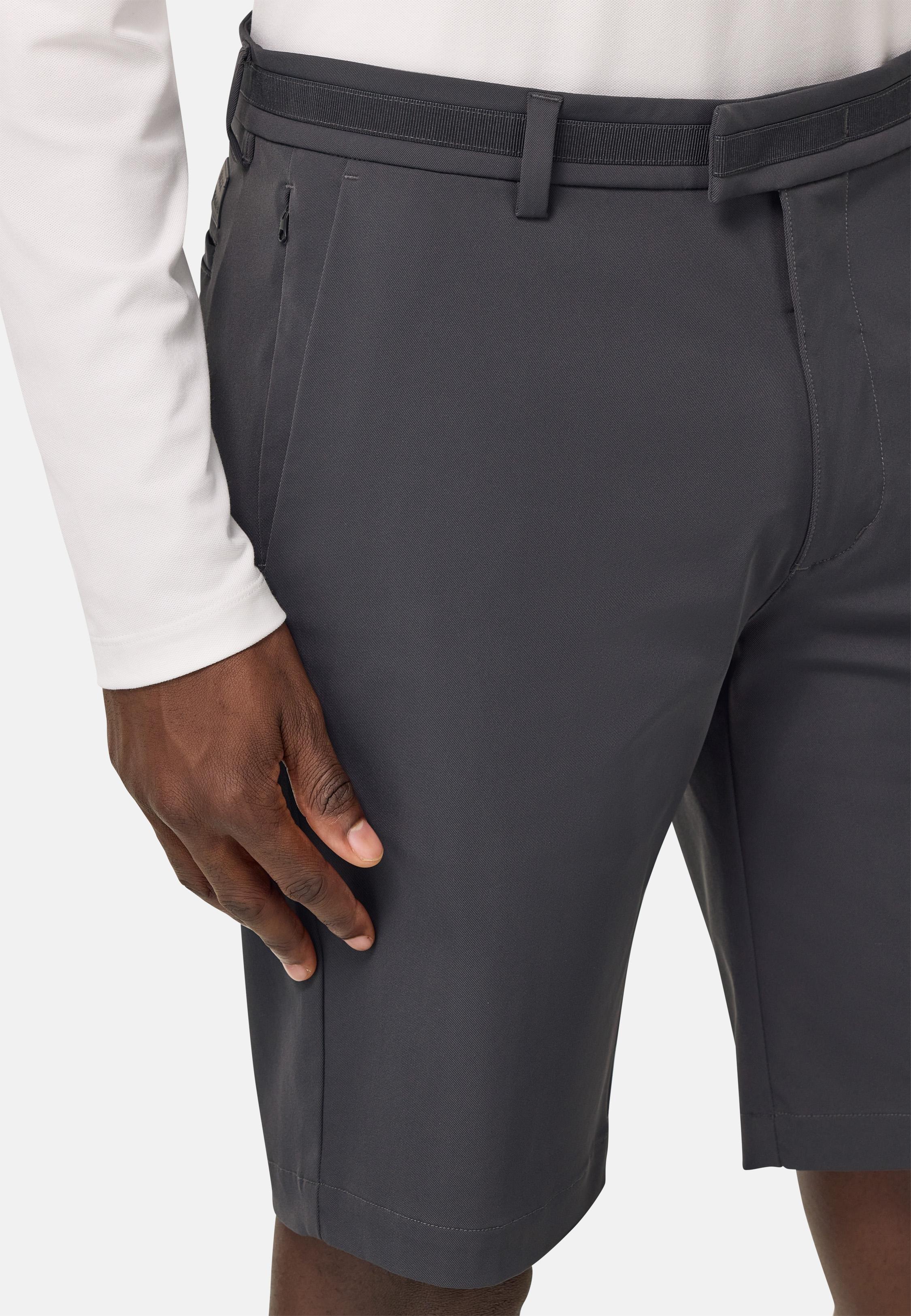 Grey B Tech Stretch Nylon Bermuda Shorts, Dark Grey, large image number 3