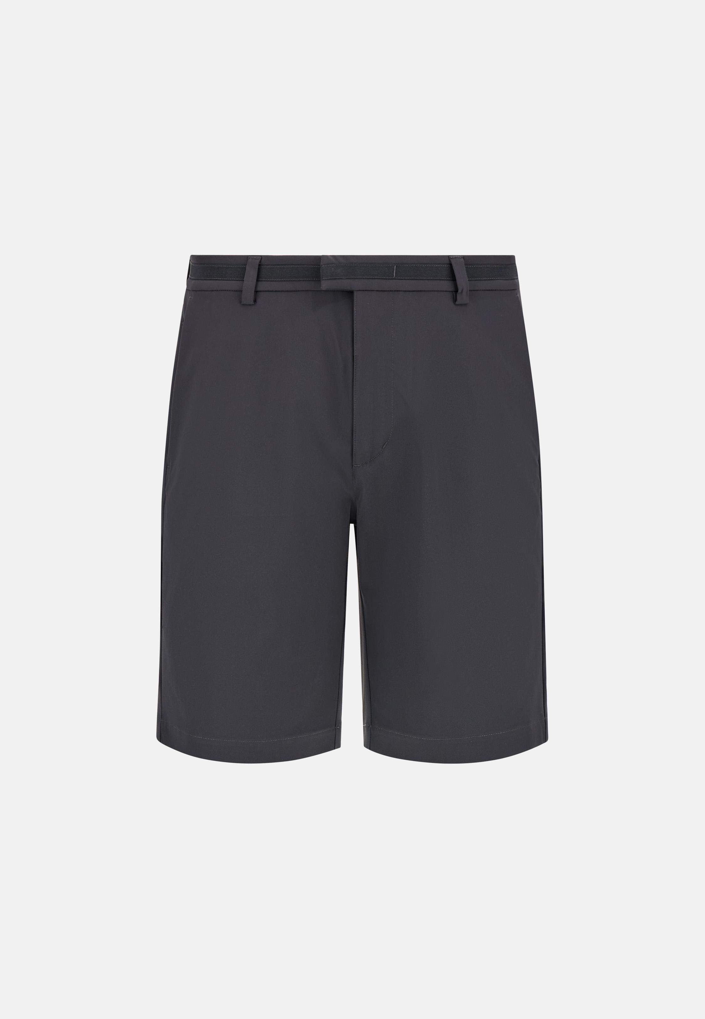 Grey B Tech Stretch Nylon Bermuda Shorts, Dark Grey, large image number 4