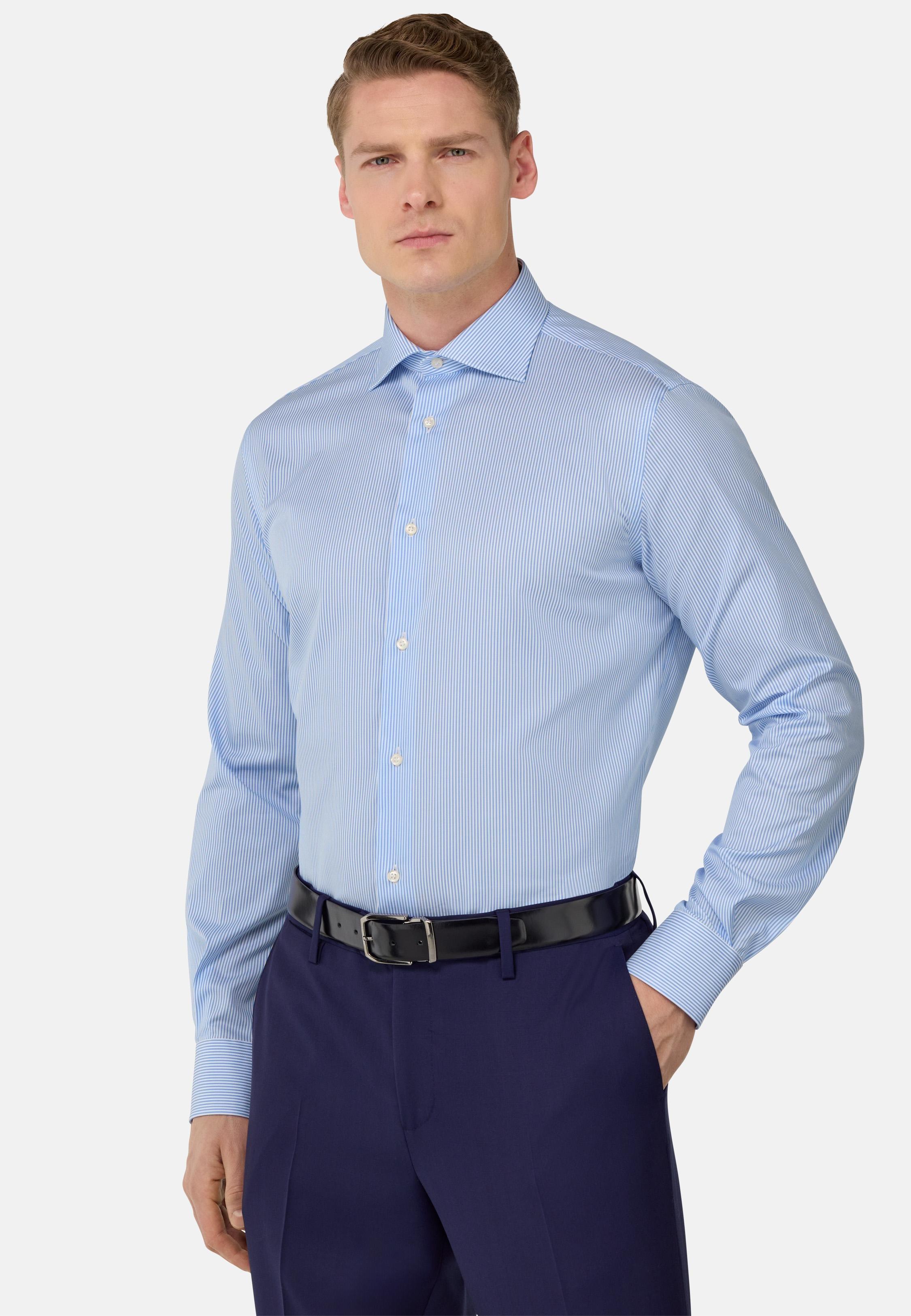 Blue Solid Formal Shirt, , large image number 1