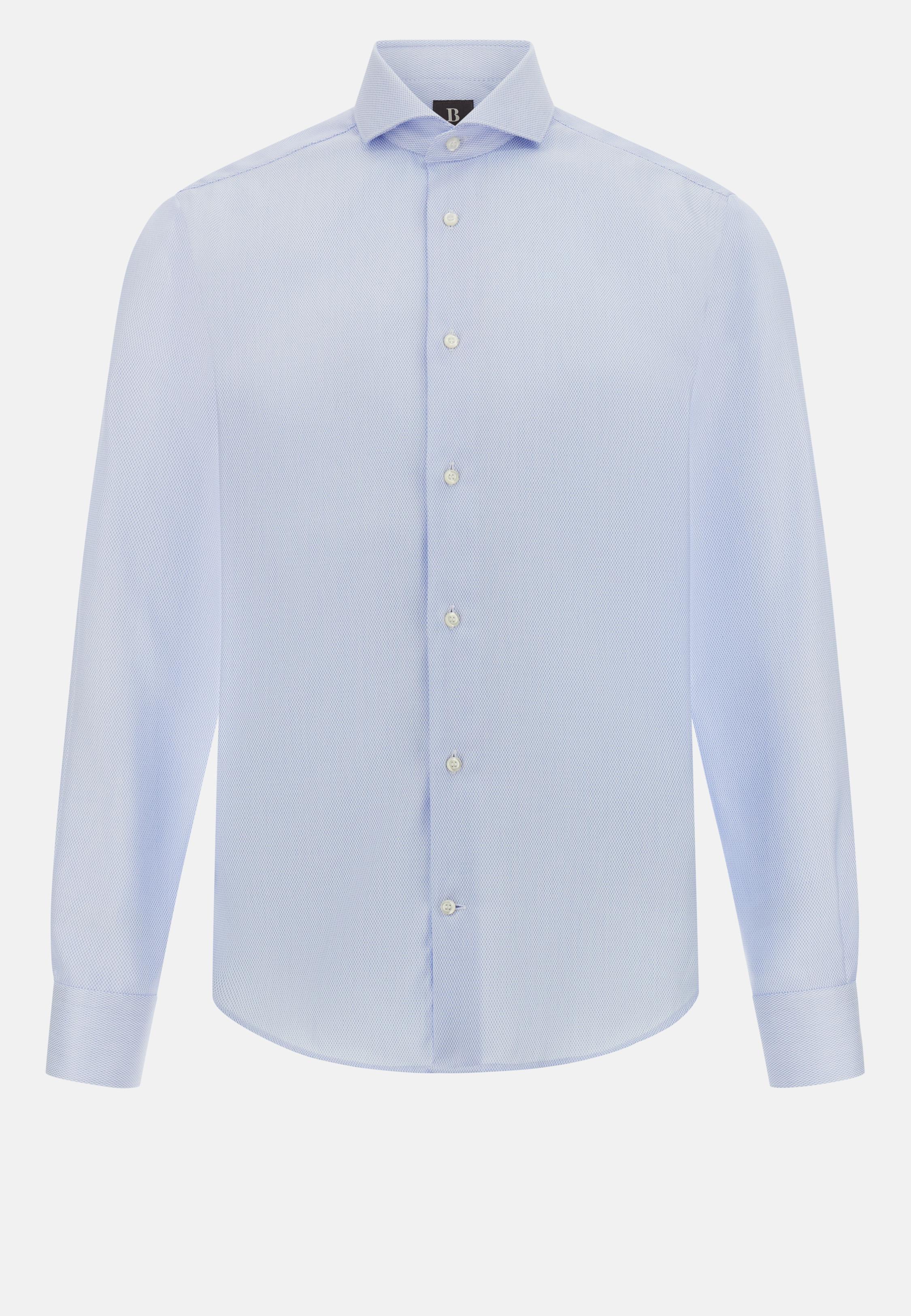 Slim Fit Cotton Shirt Blue, 3901_LTBL, large image number 9