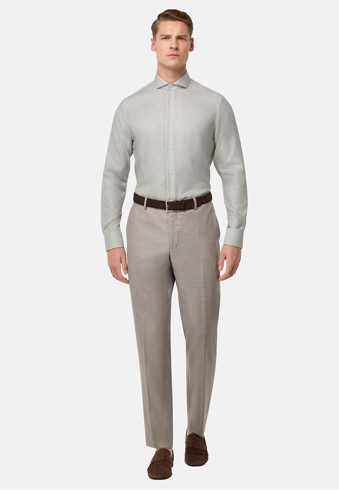Slim Fit Cotton Shirt Brown, , large image number 0