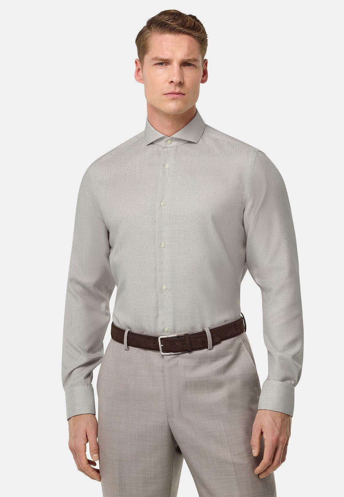 Slim Fit Cotton Shirt Brown, , large image number 1