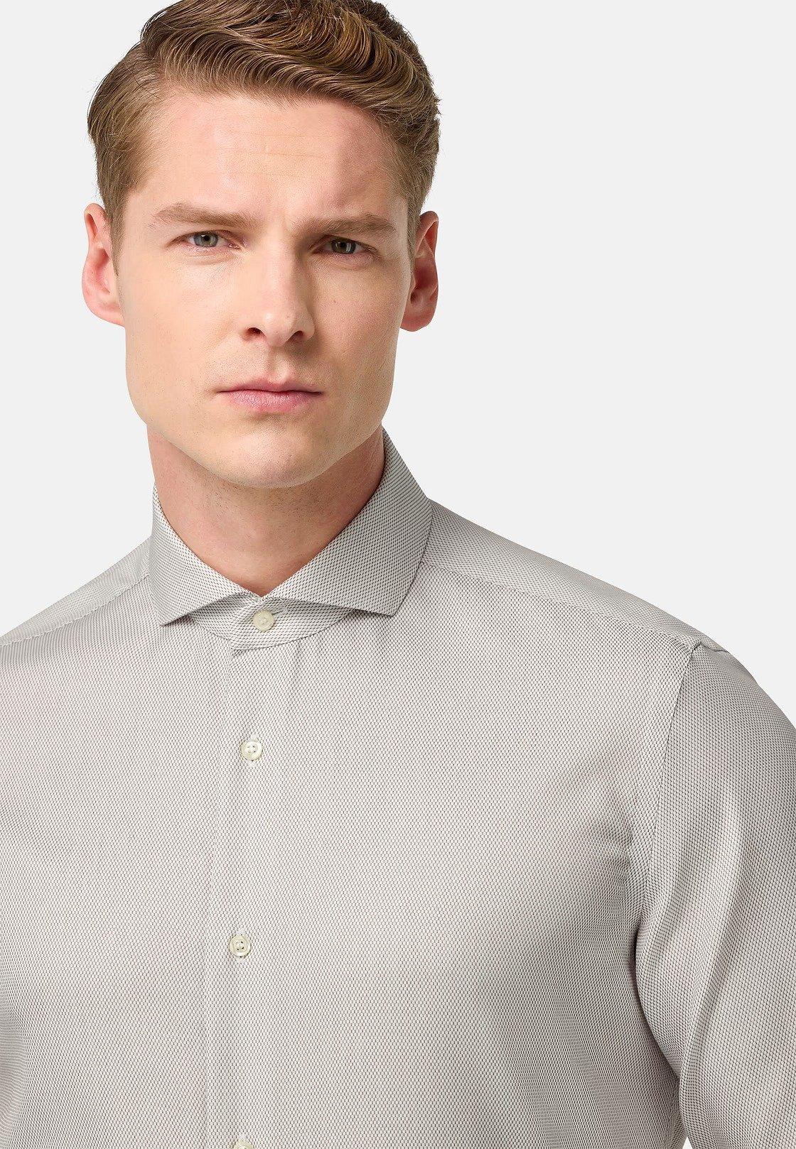 Slim Fit Cotton Shirt Brown, , large image number 2