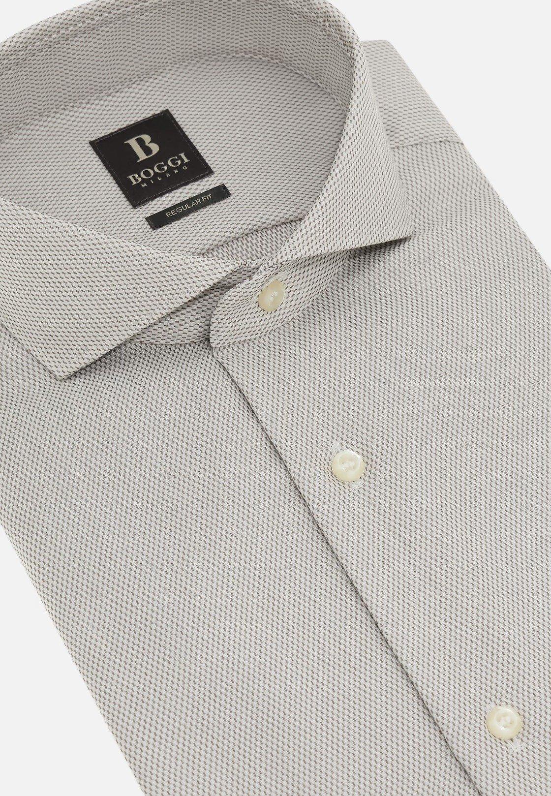 Slim Fit Cotton Shirt Brown, , large image number 3