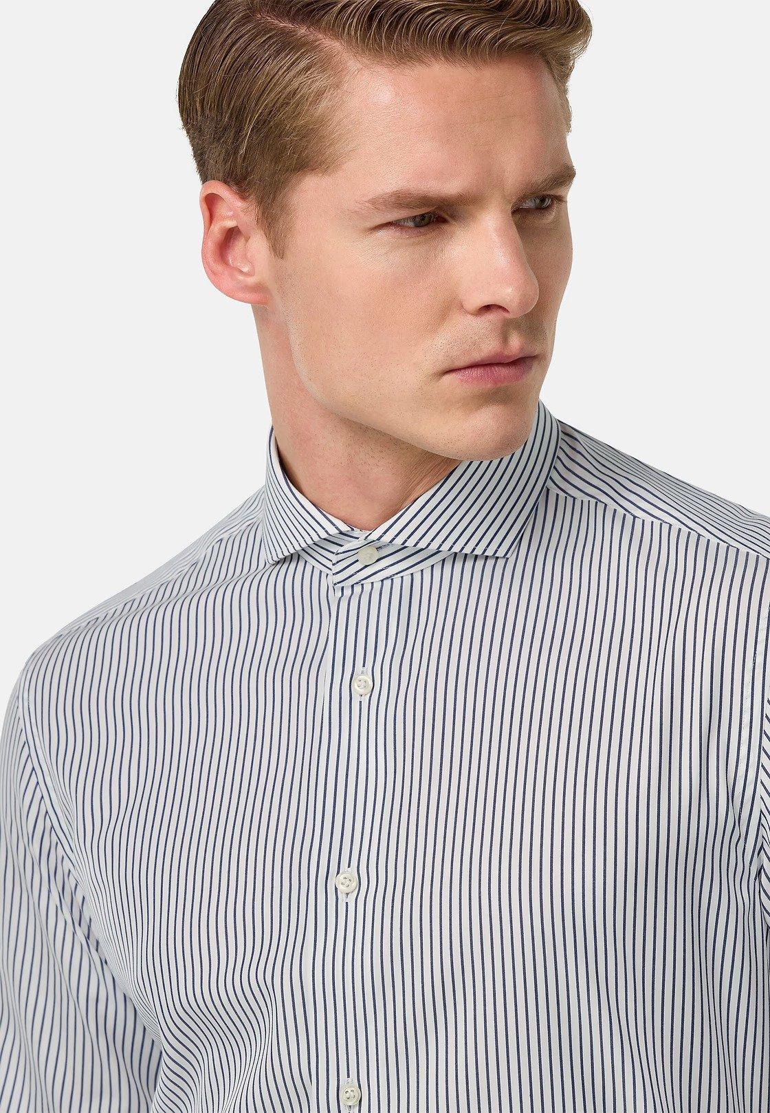 Slim Fit Poplin Shirt Navy, 3901_NAVY, large image number 4