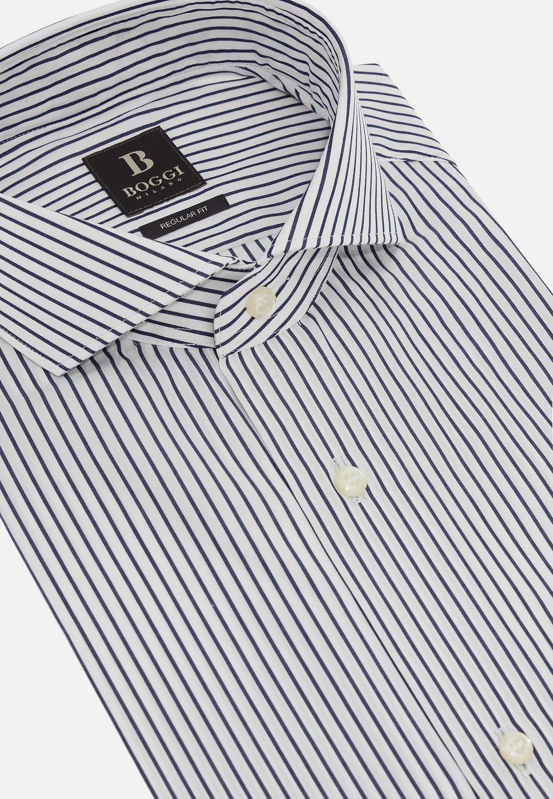 Slim Fit Poplin Shirt Navy, 3901_NAVY, large image number 6