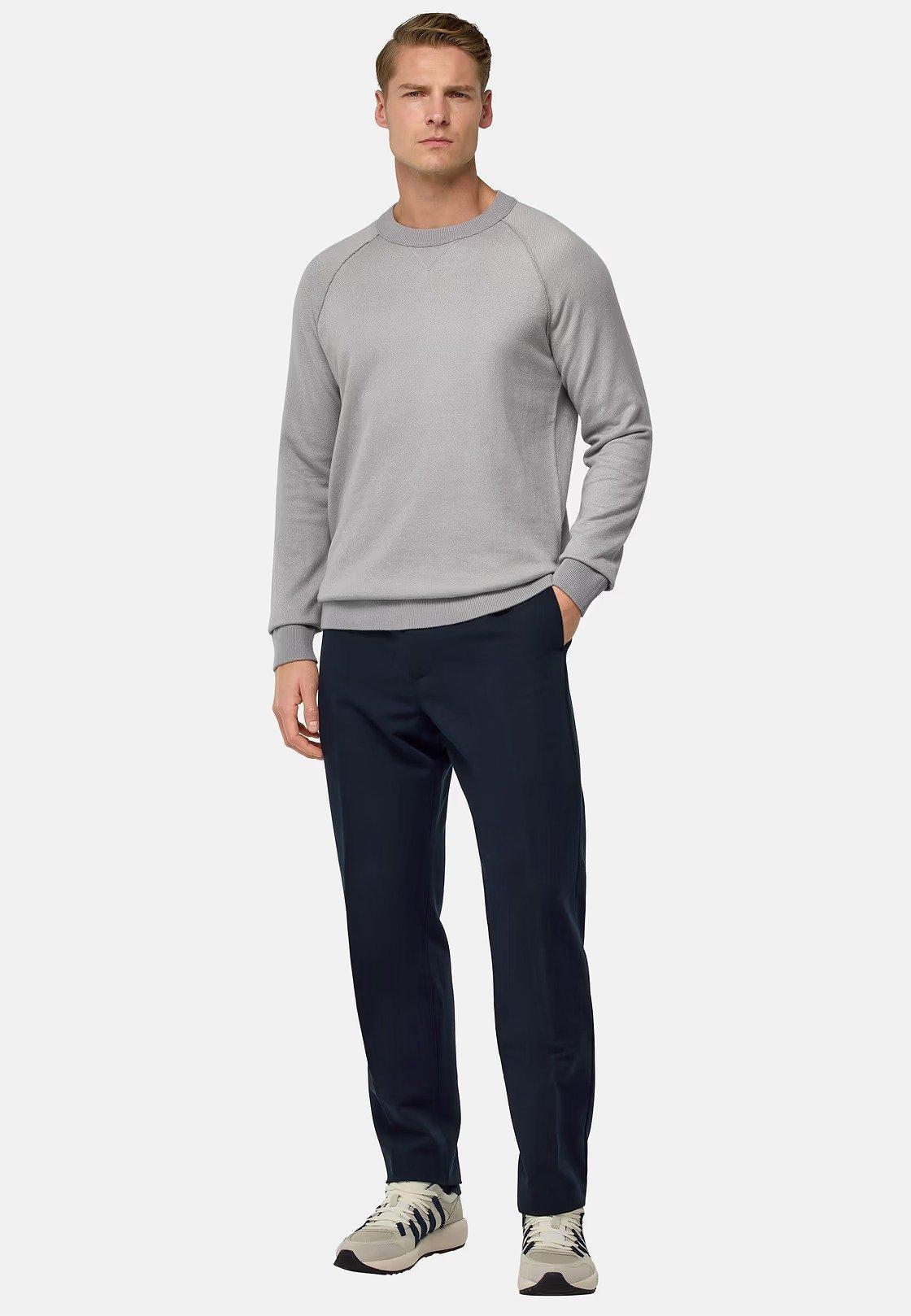 Stretch Cotton Trousers Navy, , large image number 1