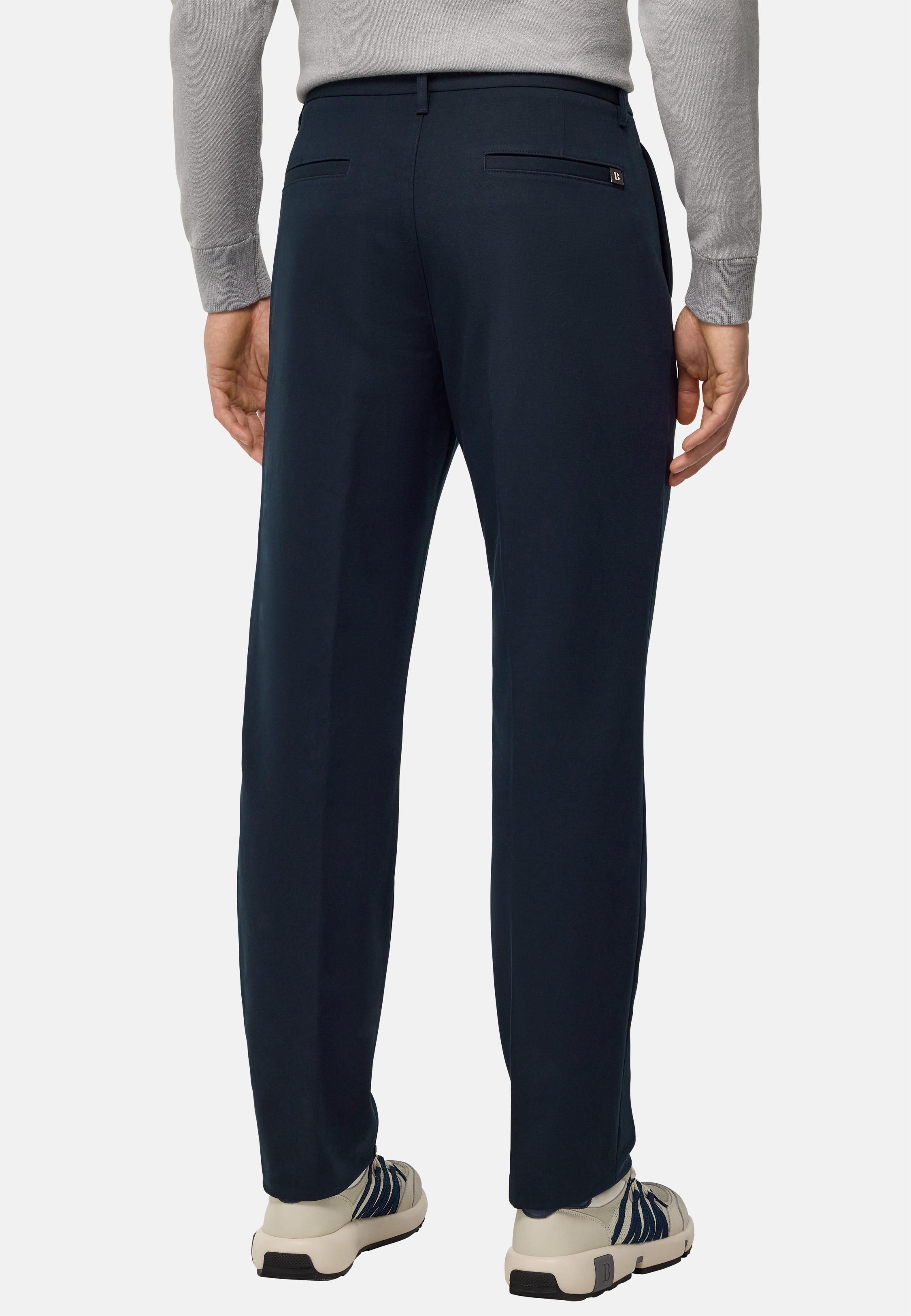 Stretch Cotton Trousers Navy, Navy blue, large image number 5