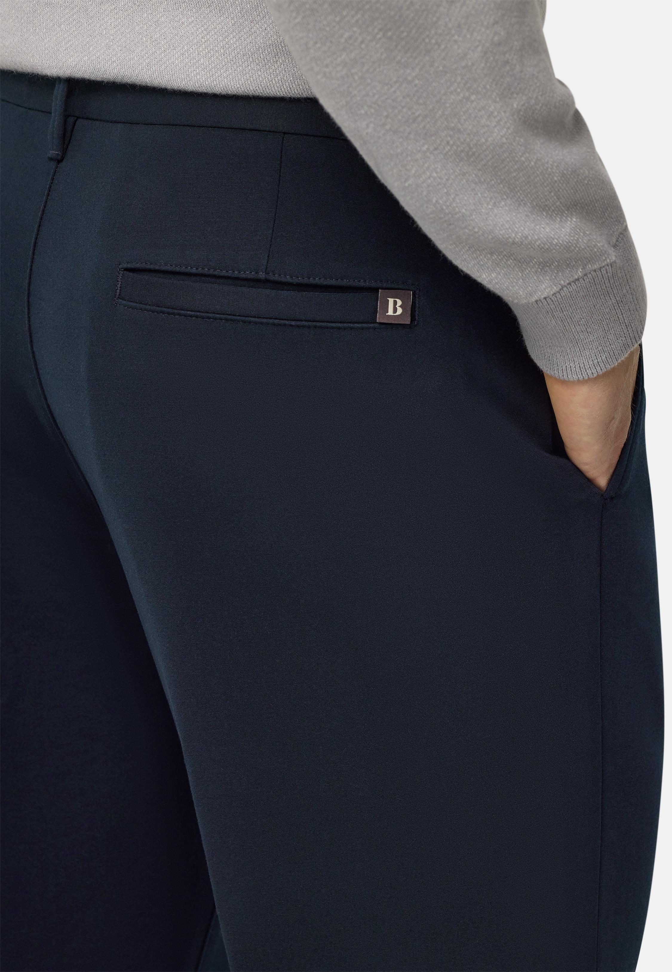 Stretch Cotton Trousers Navy, Navy blue, large image number 7