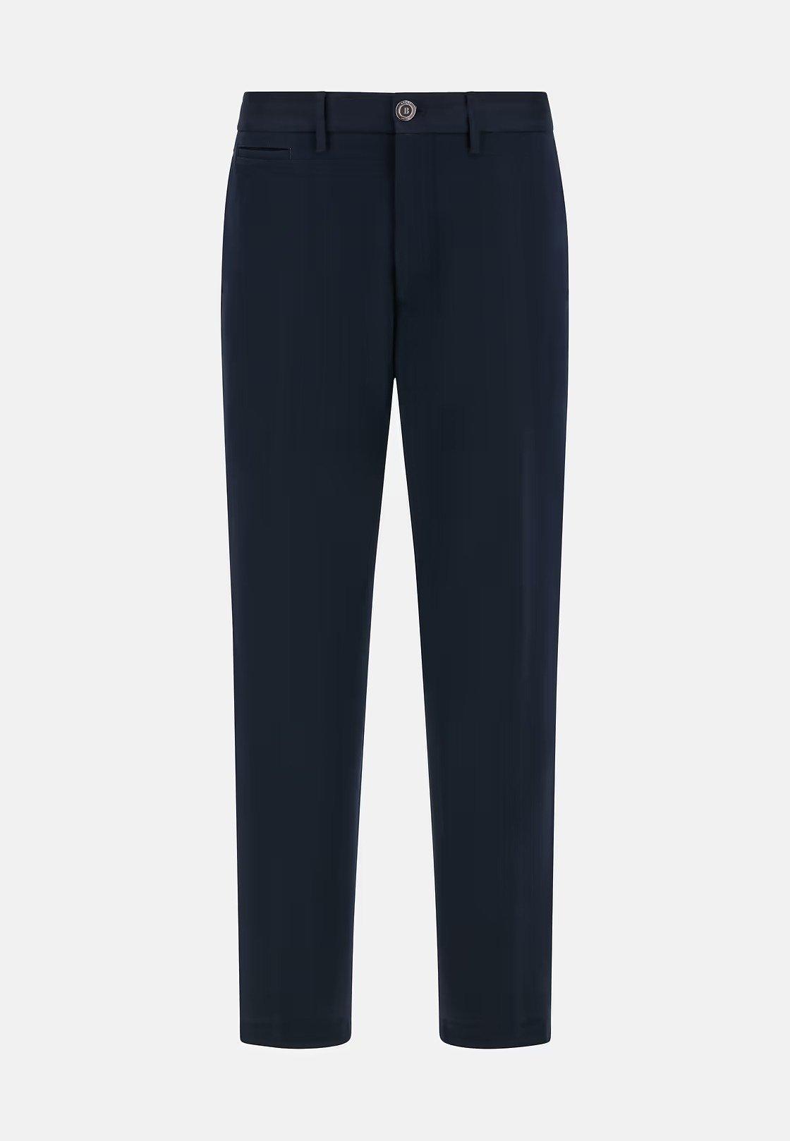 Stretch Cotton Trousers Navy, Navy blue, large image number 8