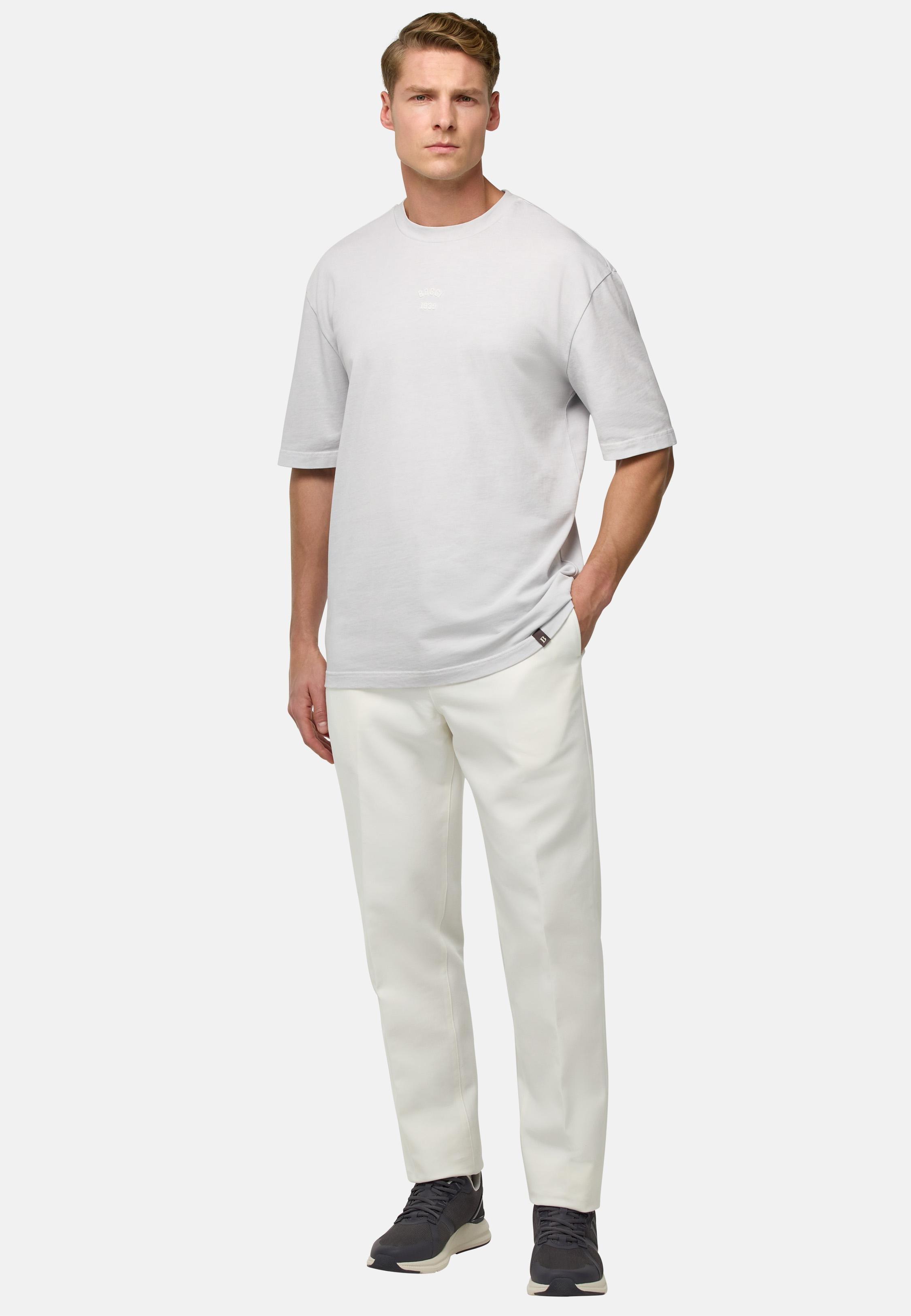 White Plain Chinos Trousers, , large image number 3