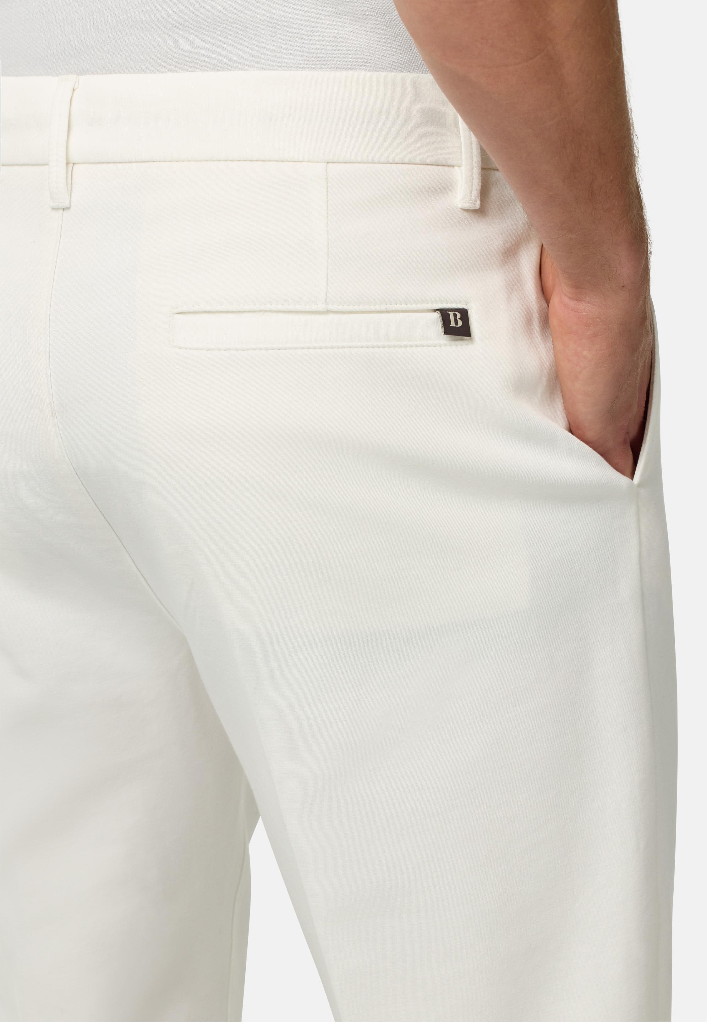 White Plain Chinos Trousers, , large image number 7
