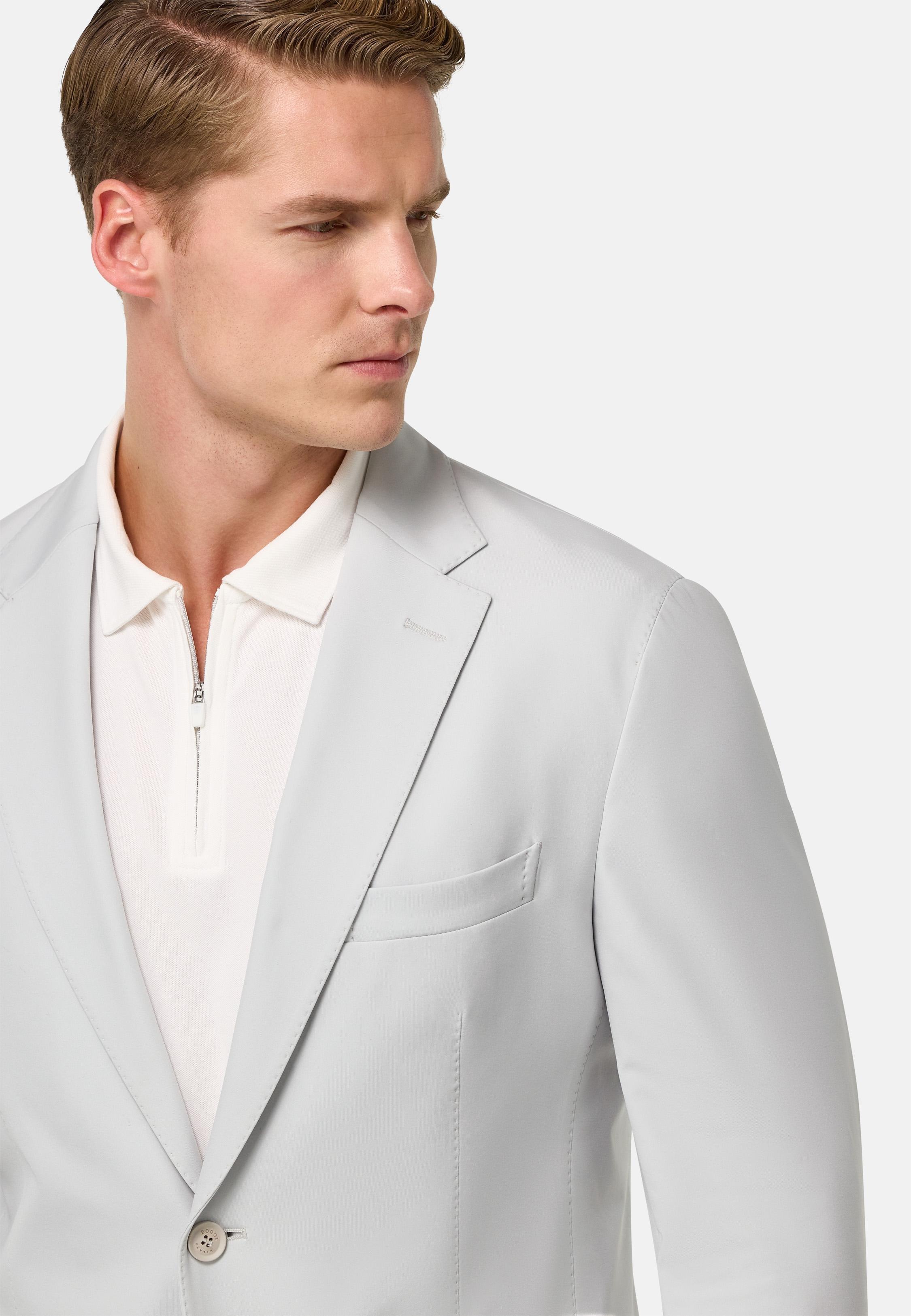 B-Tech Stretch Nylon Jacket White, Ice, medium