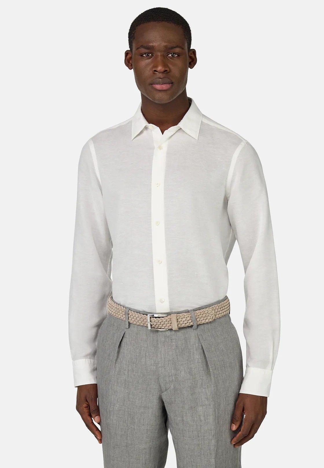 Regular Fit Tencel Linen Shirt White, White, medium
