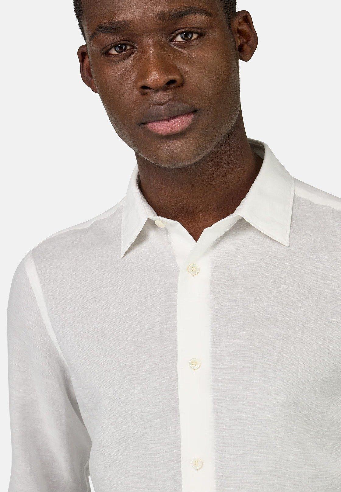 Regular Fit Tencel Linen Shirt White, White, large image number 4