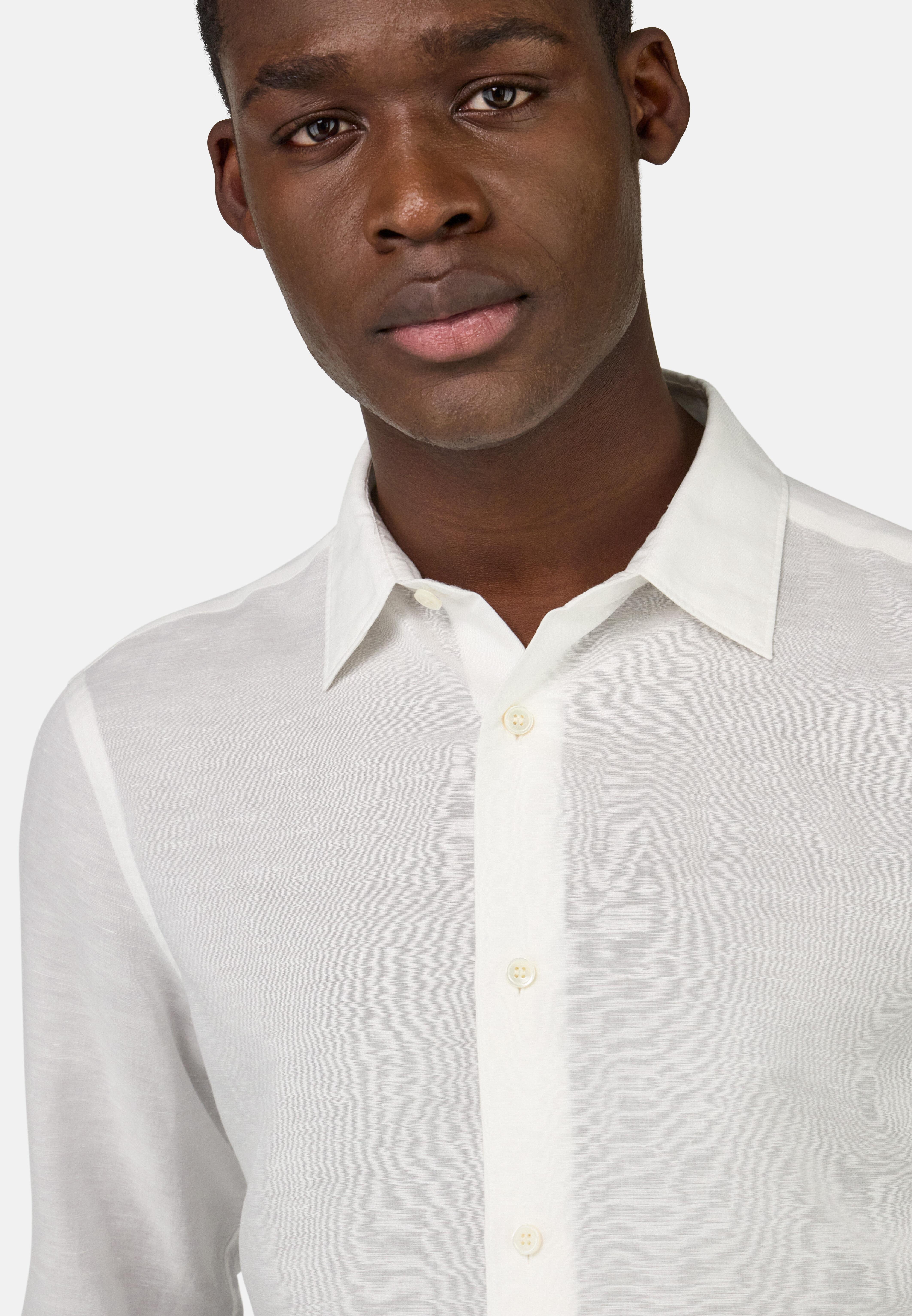 Regular Fit Tencel Linen Shirt White, White, large image number 5