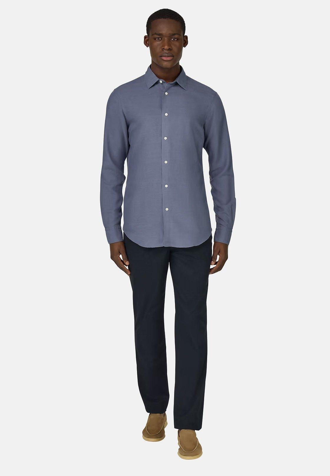 Regular Fit Tencel Linen Shirt Purple, , medium