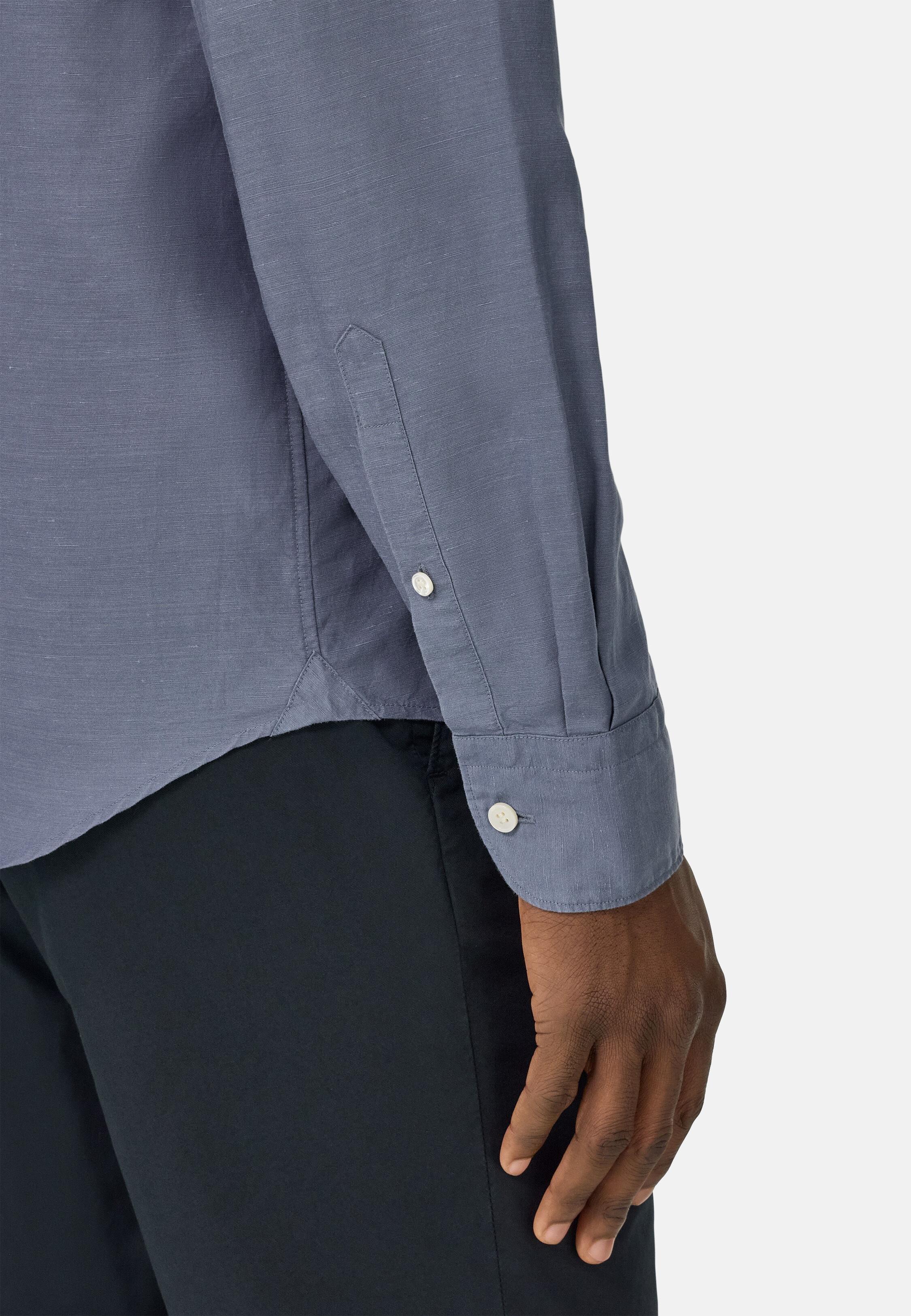 Regular Fit Tencel Linen Shirt Purple, Indigo, large image number 5