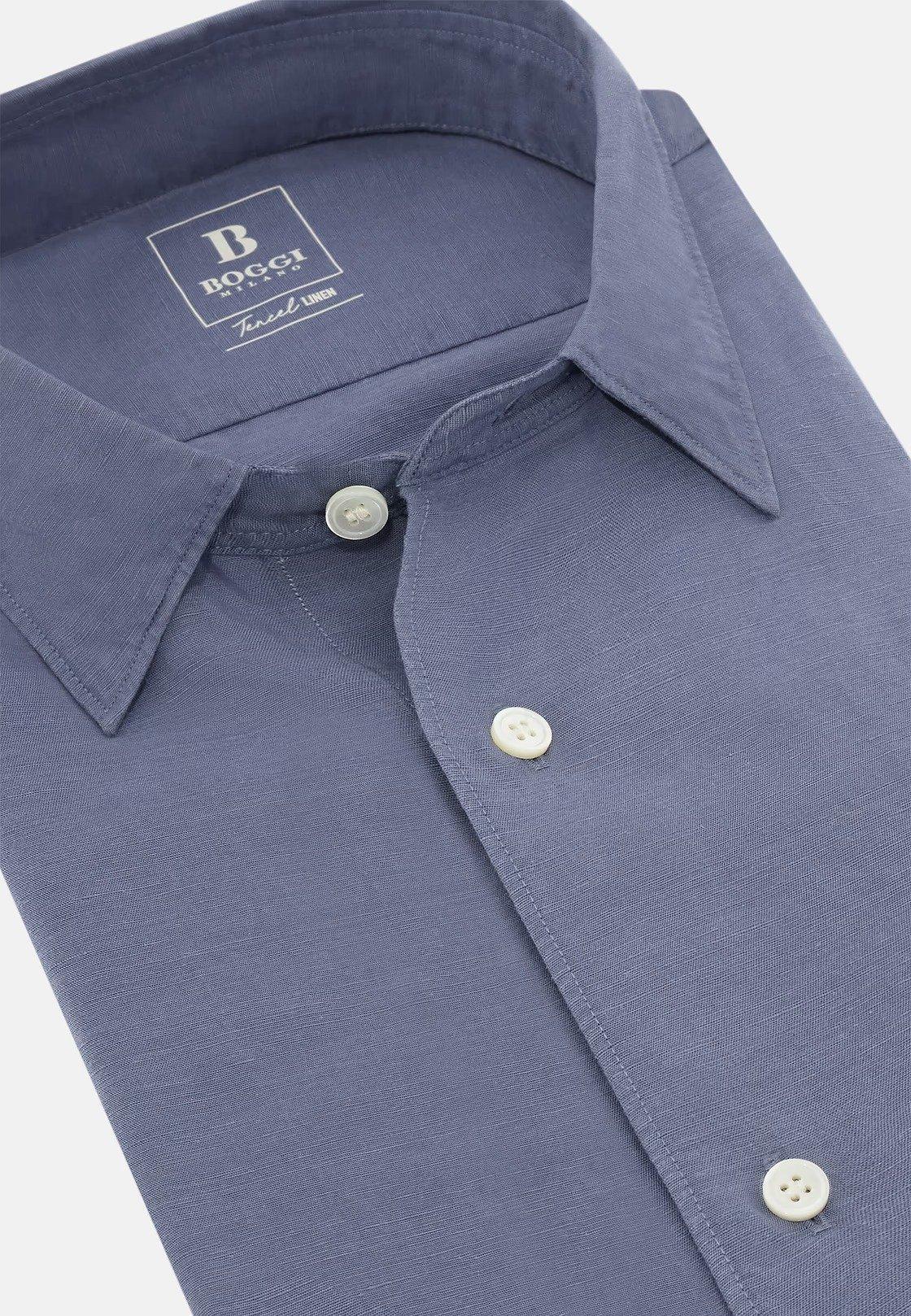 Regular Fit Tencel Linen Shirt Purple, Indigo, large image number 6