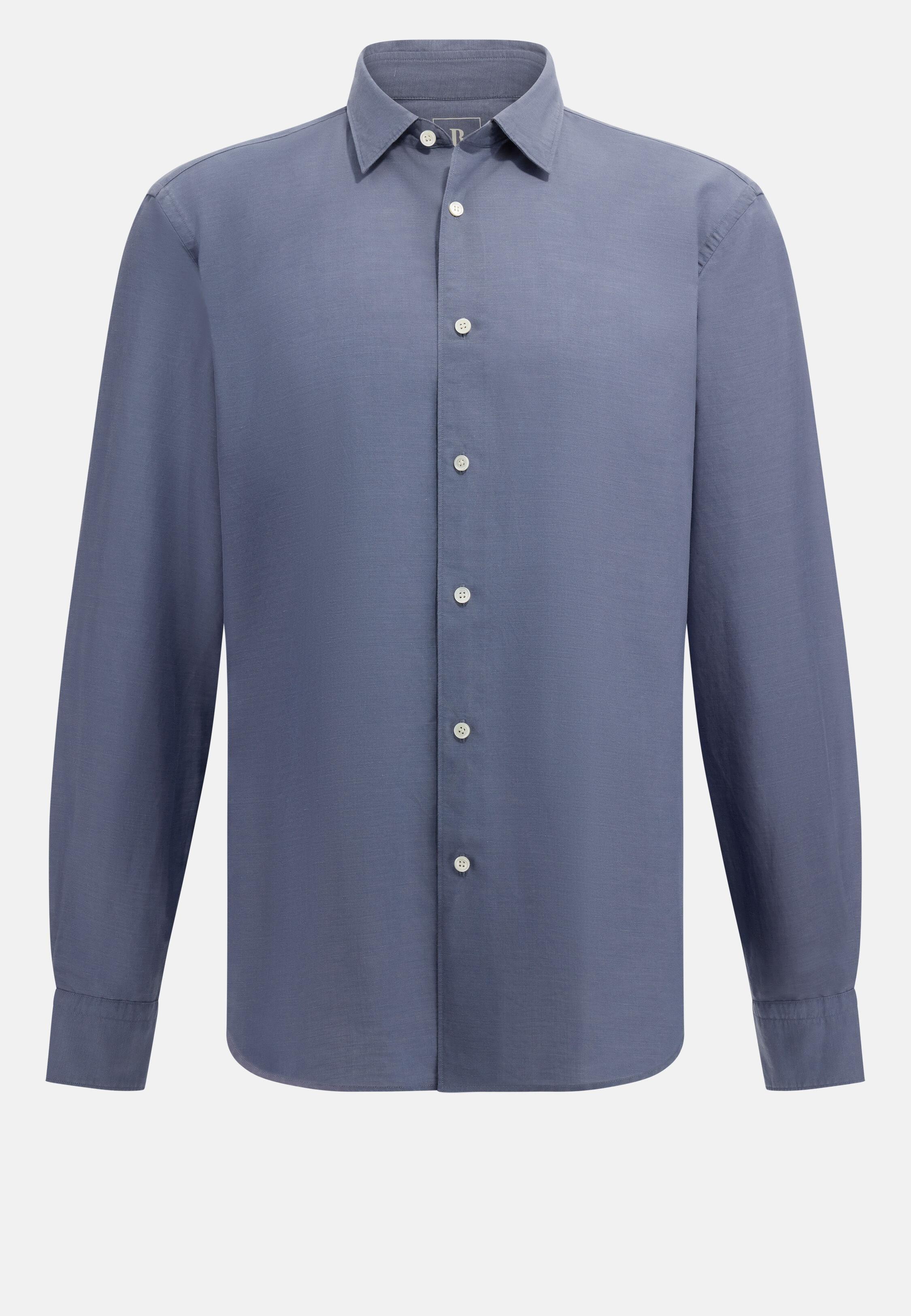 قميص بقصة عادية من الكتان والتينسيل، بنفسجي, Indigo, large image number 10
