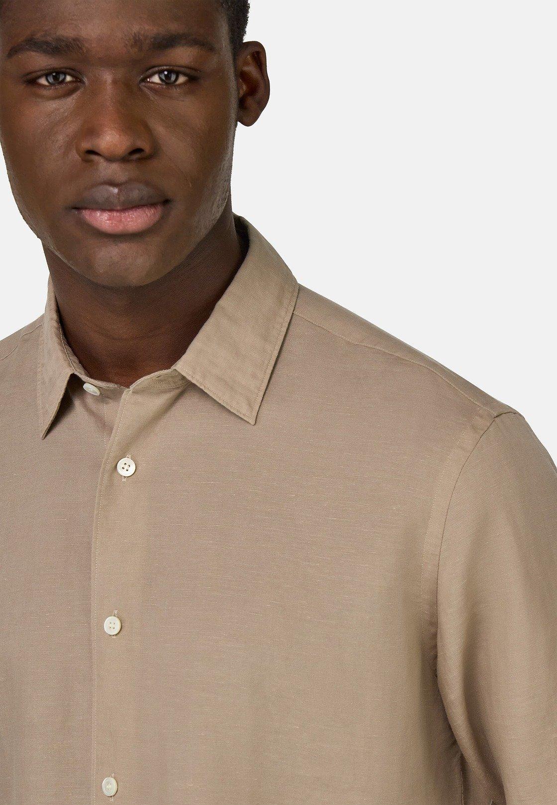 Regular Fit Tencel Linen Shirt Beige, Sand, medium