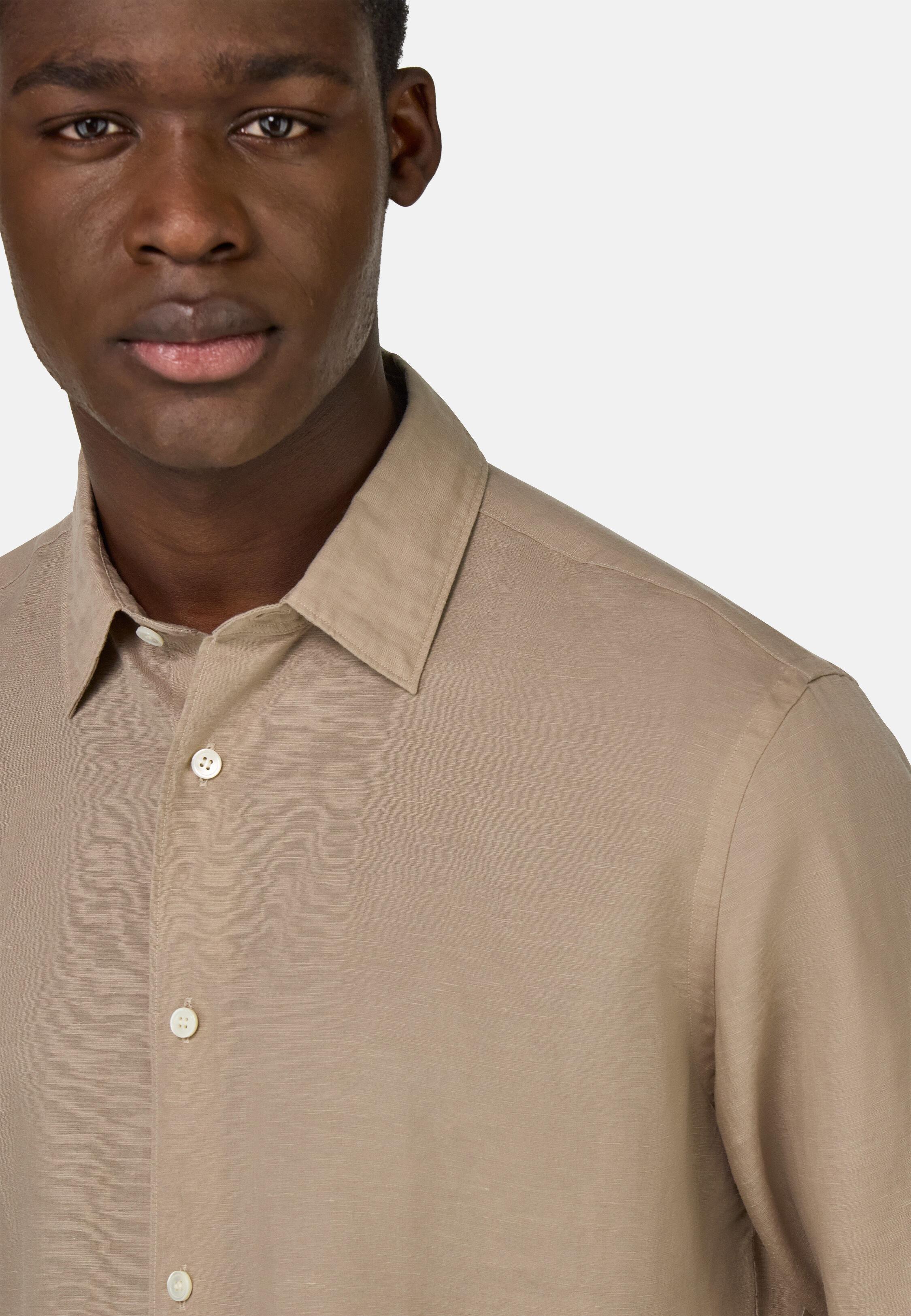 Regular Fit Tencel Linen Shirt Beige, Sand, large image number 5