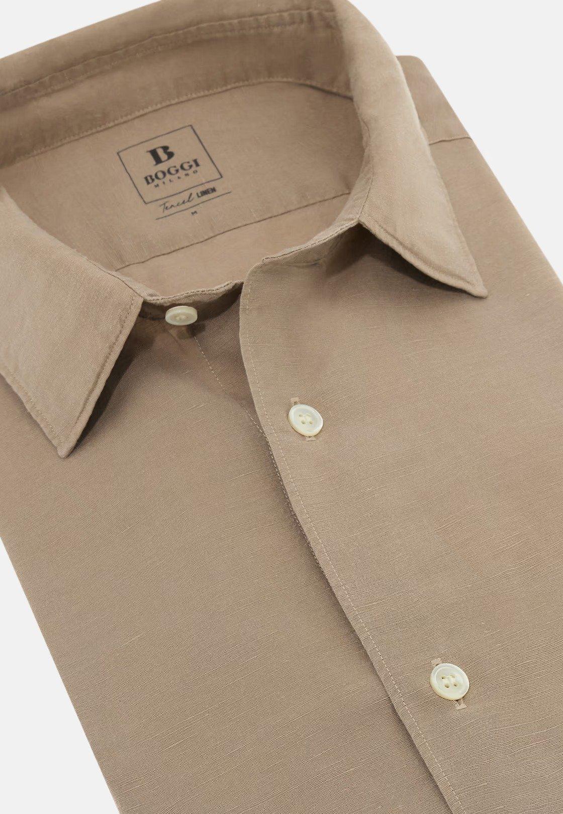 Regular Fit Tencel Linen Shirt Beige, Sand, large image number 6