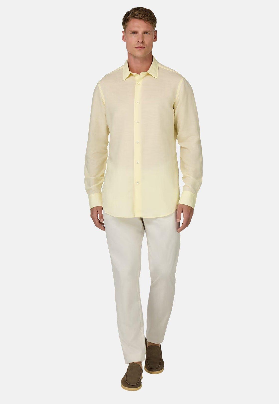 Regular Fit Tencel Linen Shirt Yellow, Yellow, large image number 0