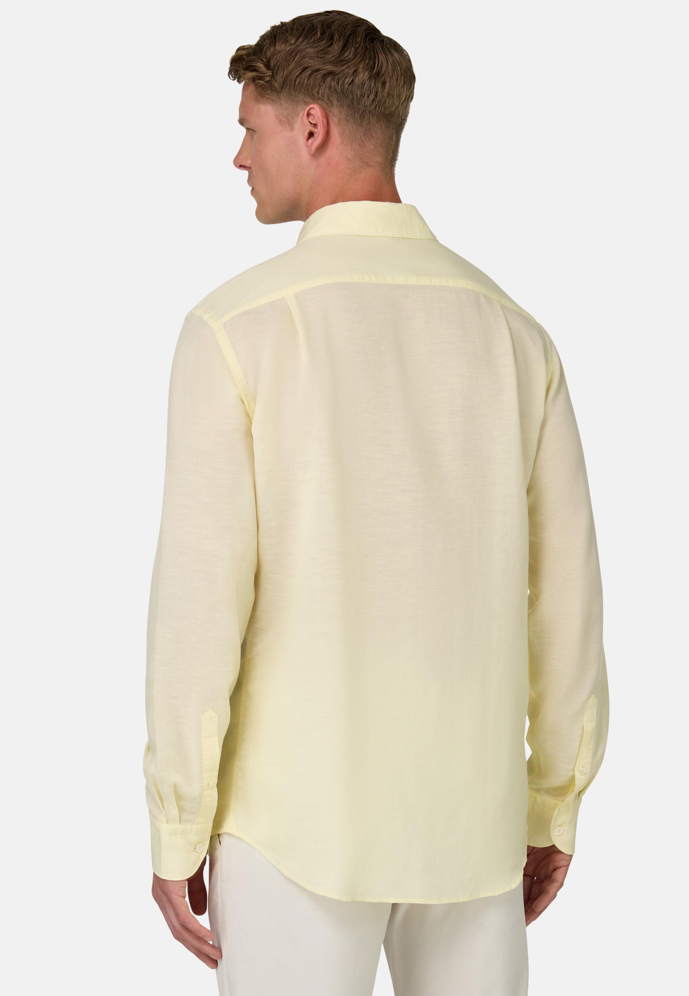 Regular Fit Tencel Linen Shirt Yellow, Yellow, large image number 3