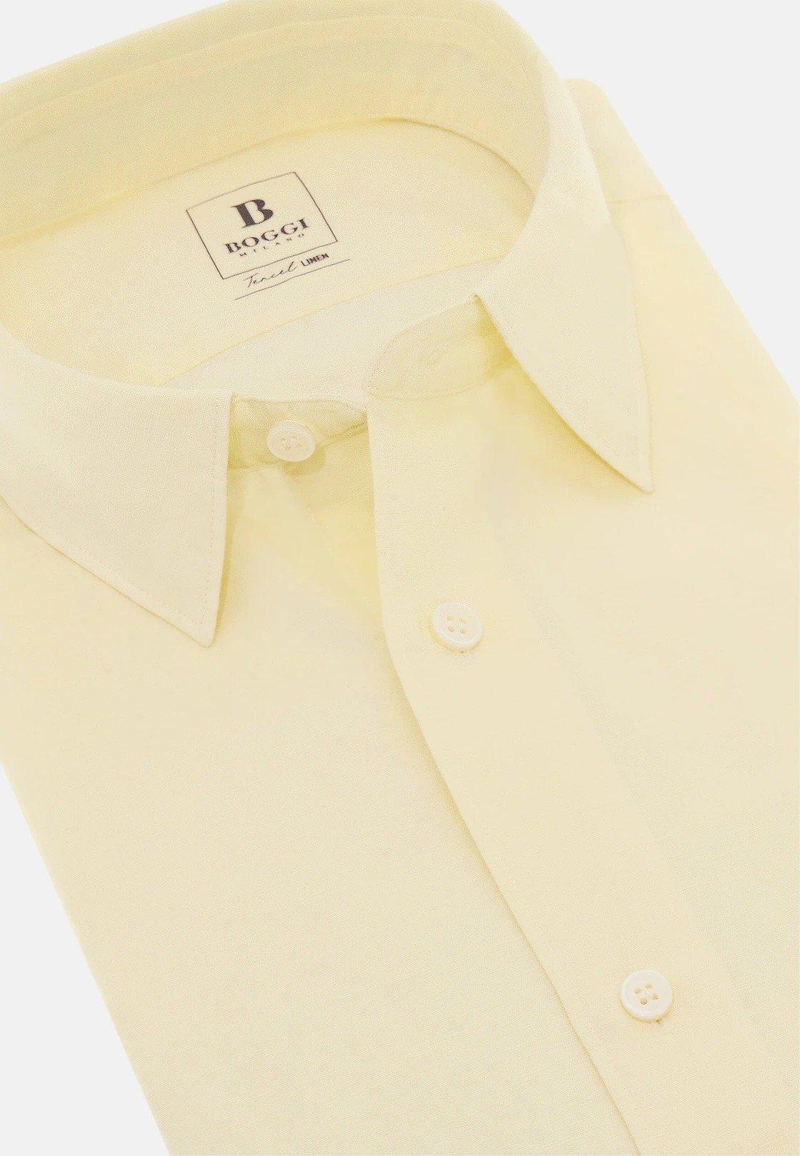 قميص بقصة عادية من الكتان والتينسيل، أصفر, Yellow, large image number 6