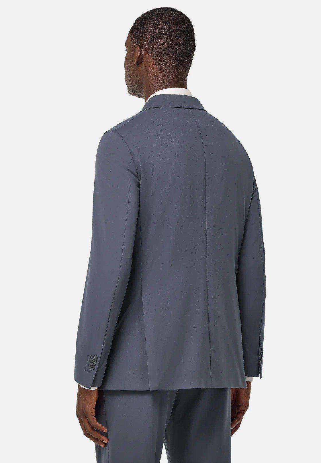 B Tech Double-Breasted Jacket In Stretch Nylon Grey, , large image number 4