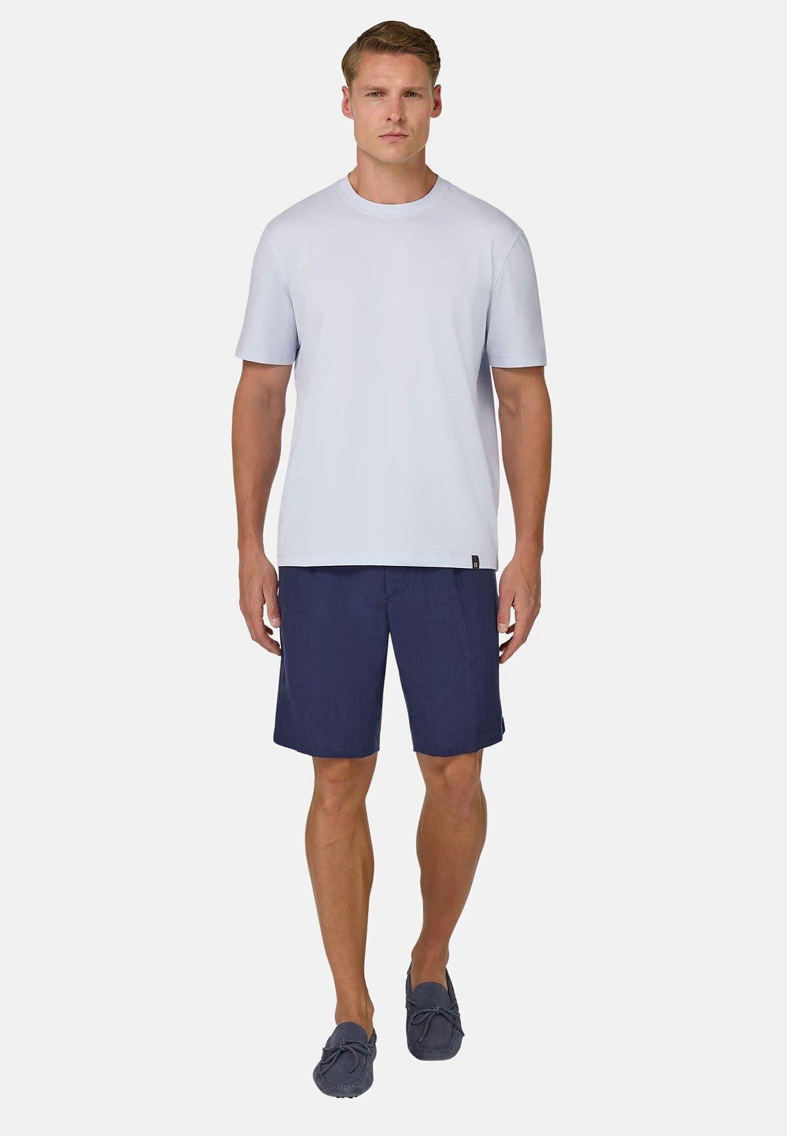 T-Shirt In Stretch Supima Cotton Blue, , medium