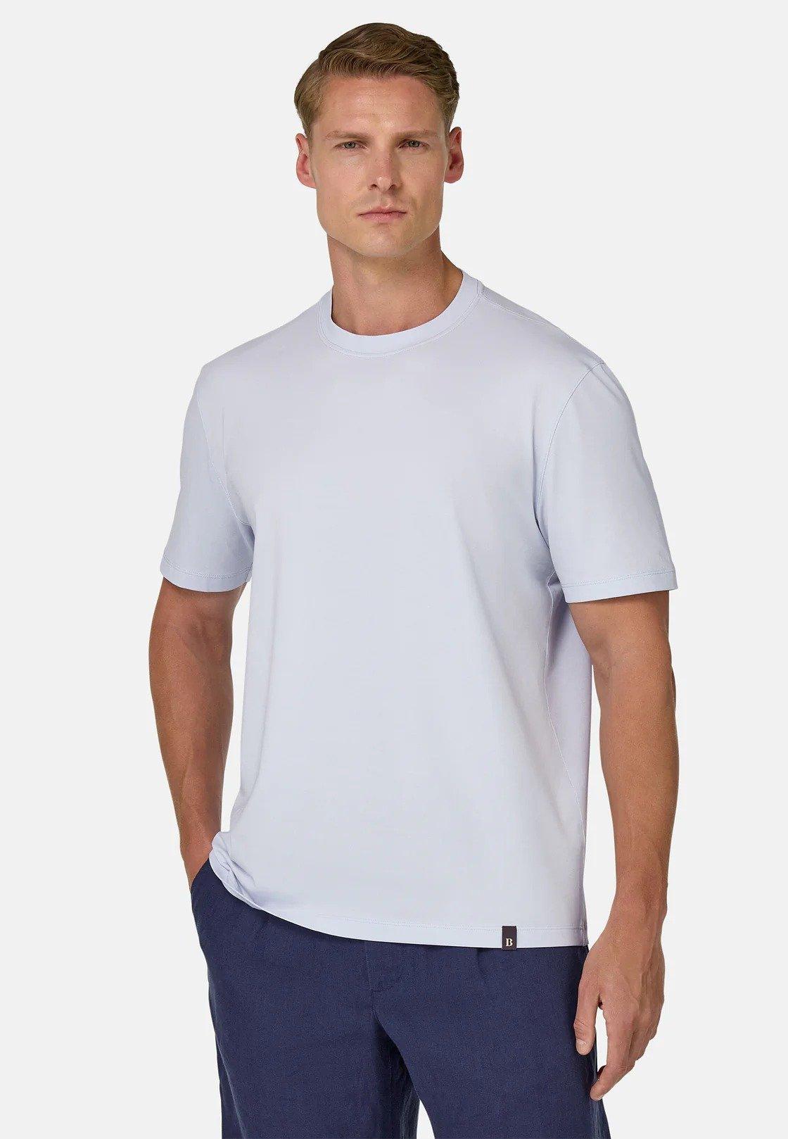 T-Shirt In Stretch Supima Cotton Blue, , large image number 1