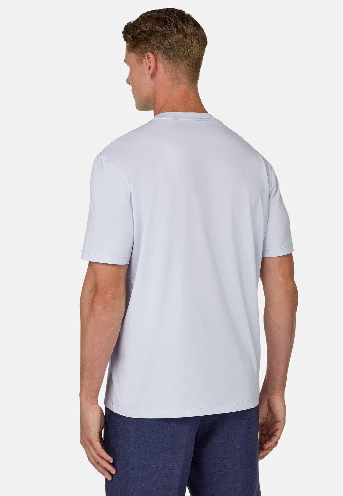 T-Shirt In Stretch Supima Cotton Blue, Light Blue, large image number 4