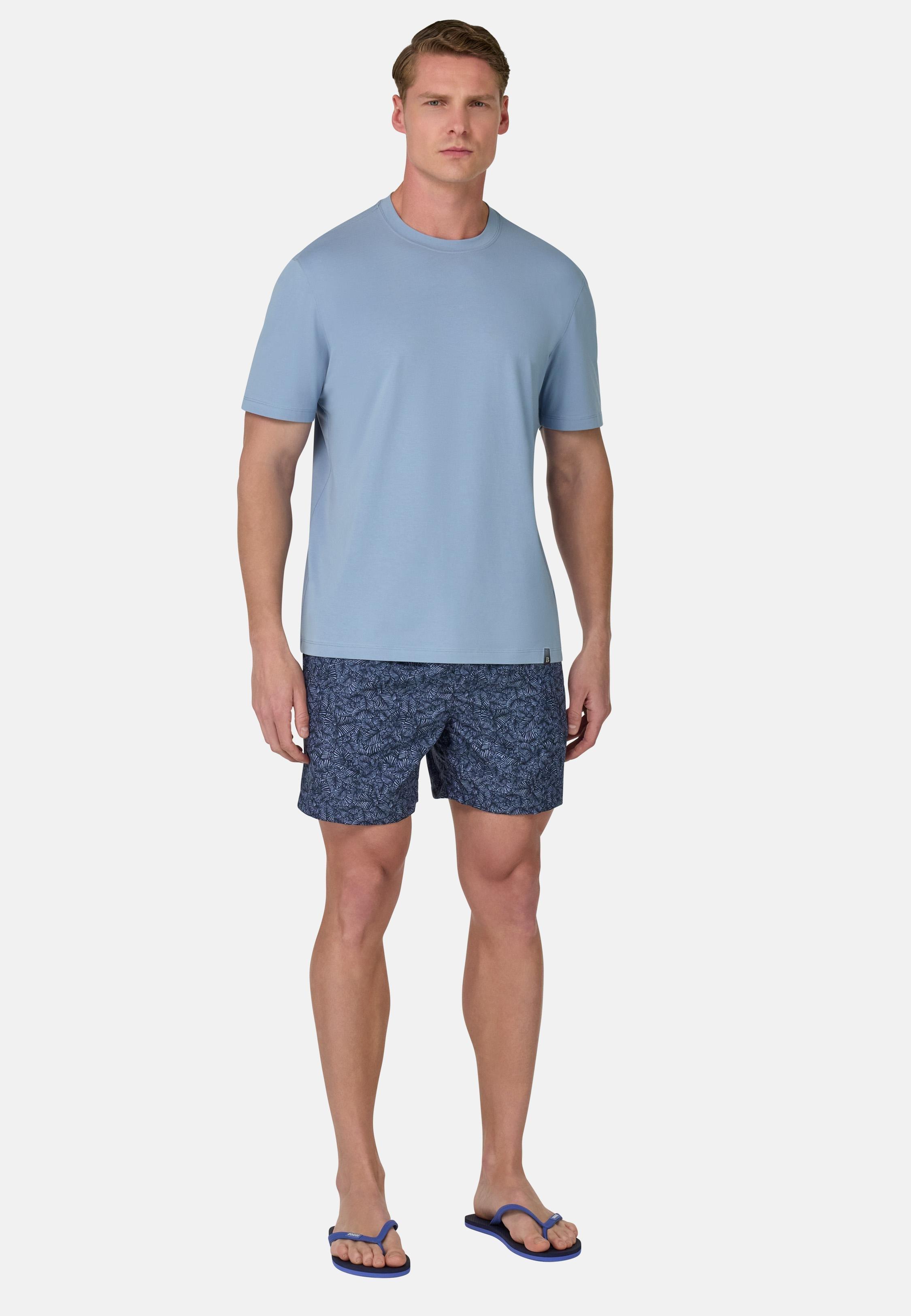 T-Shirt In Stretch Supima Cotton Blue, Indigo, medium