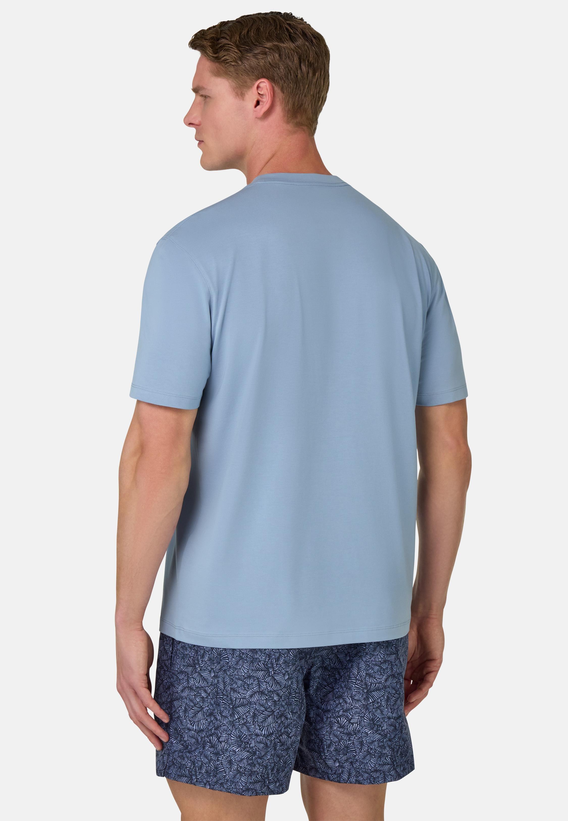 T-Shirt In Stretch Supima Cotton Blue, Indigo, medium
