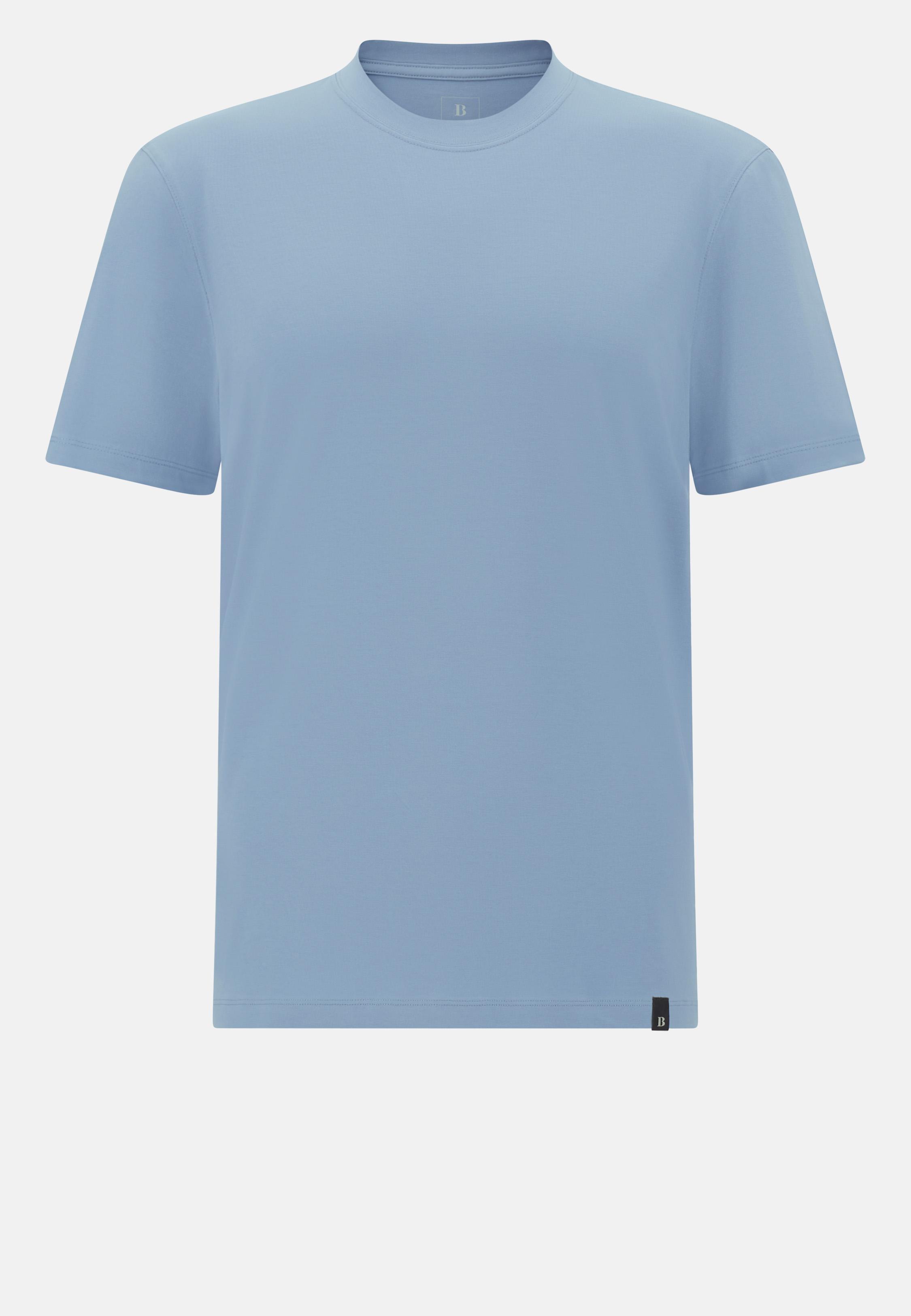 T-Shirt In Stretch Supima Cotton Blue, Indigo, large image number 3