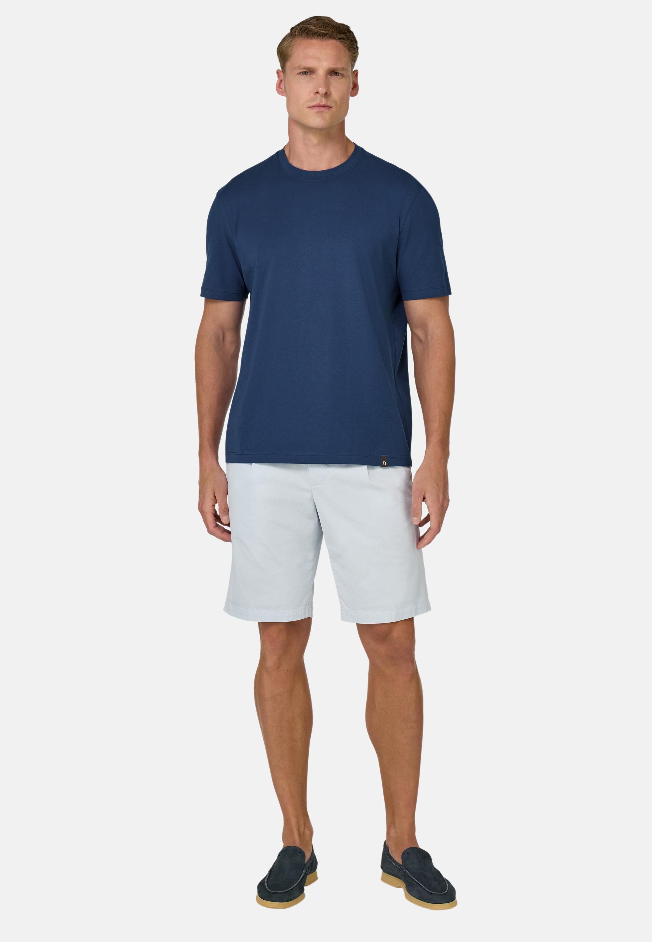 T-Shirt In Stretch Supima Cotton Blue, Blue, medium