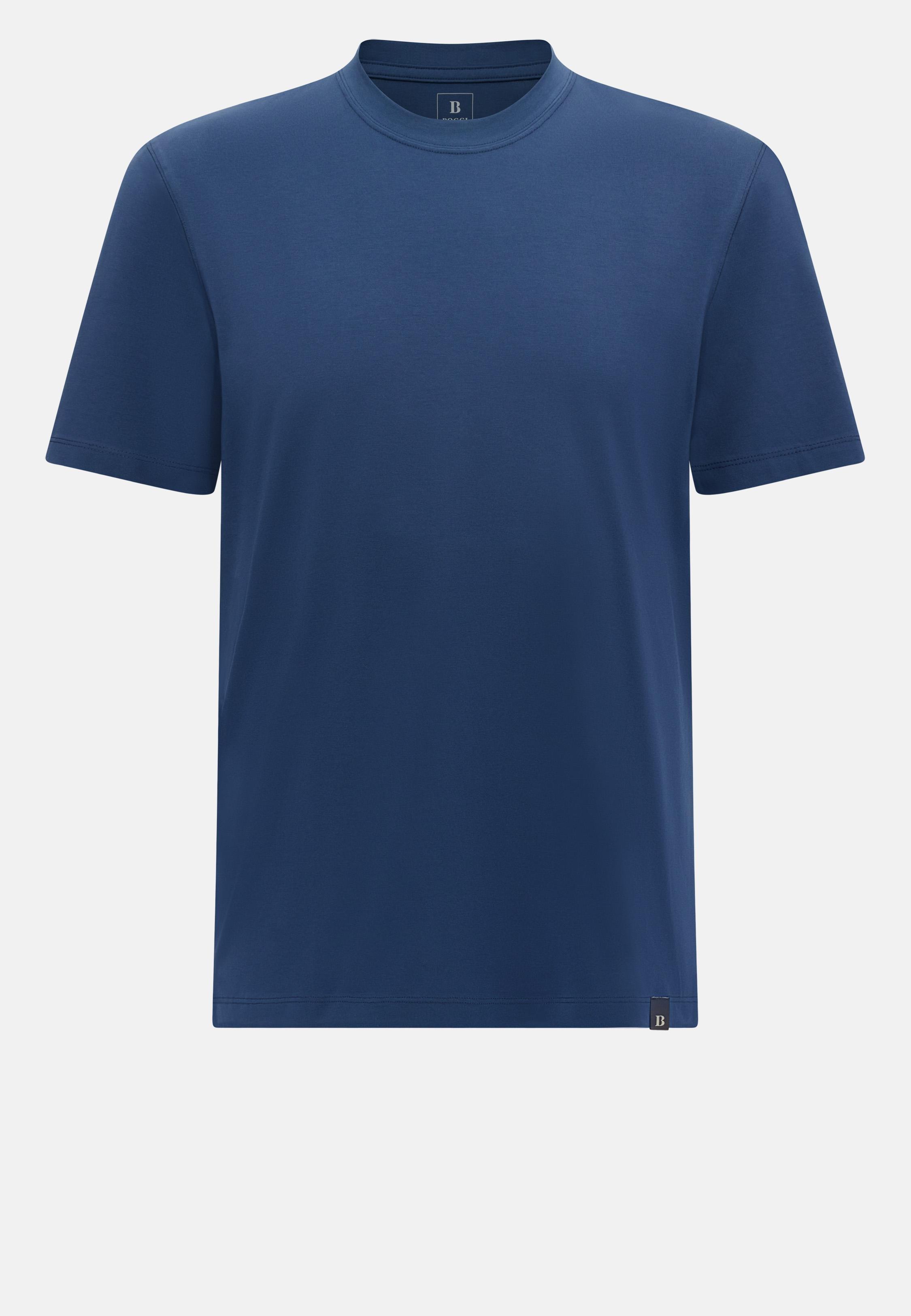 T-Shirt In Stretch Supima Cotton Blue, Blue, large image number 3