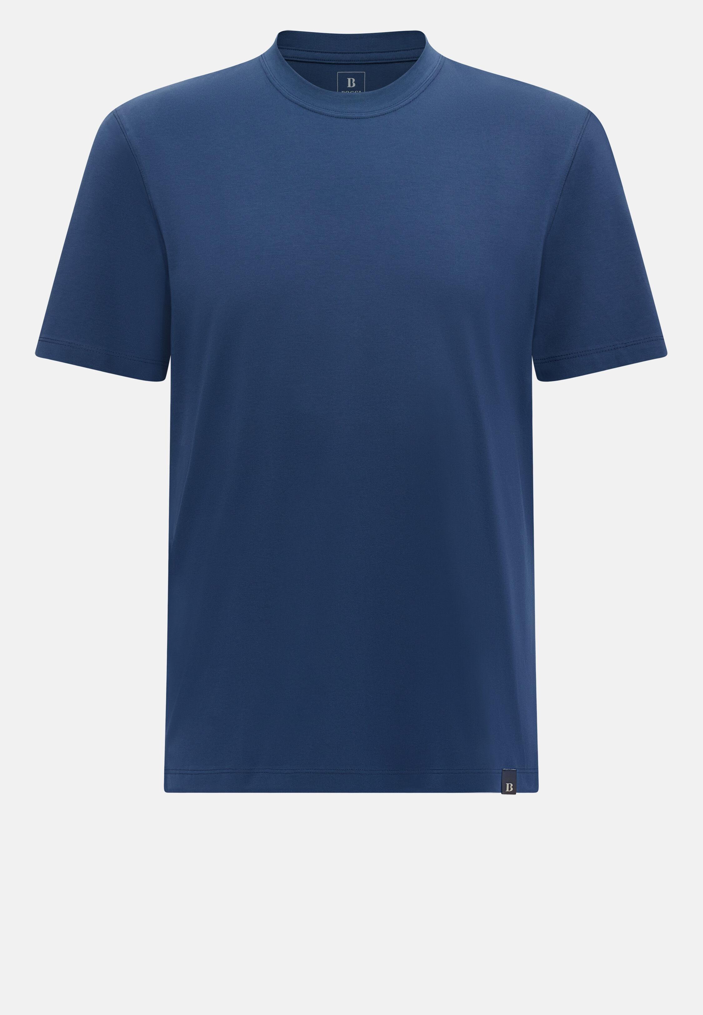 T-Shirt In Stretch Supima Cotton Blue, Blue, large image number 5