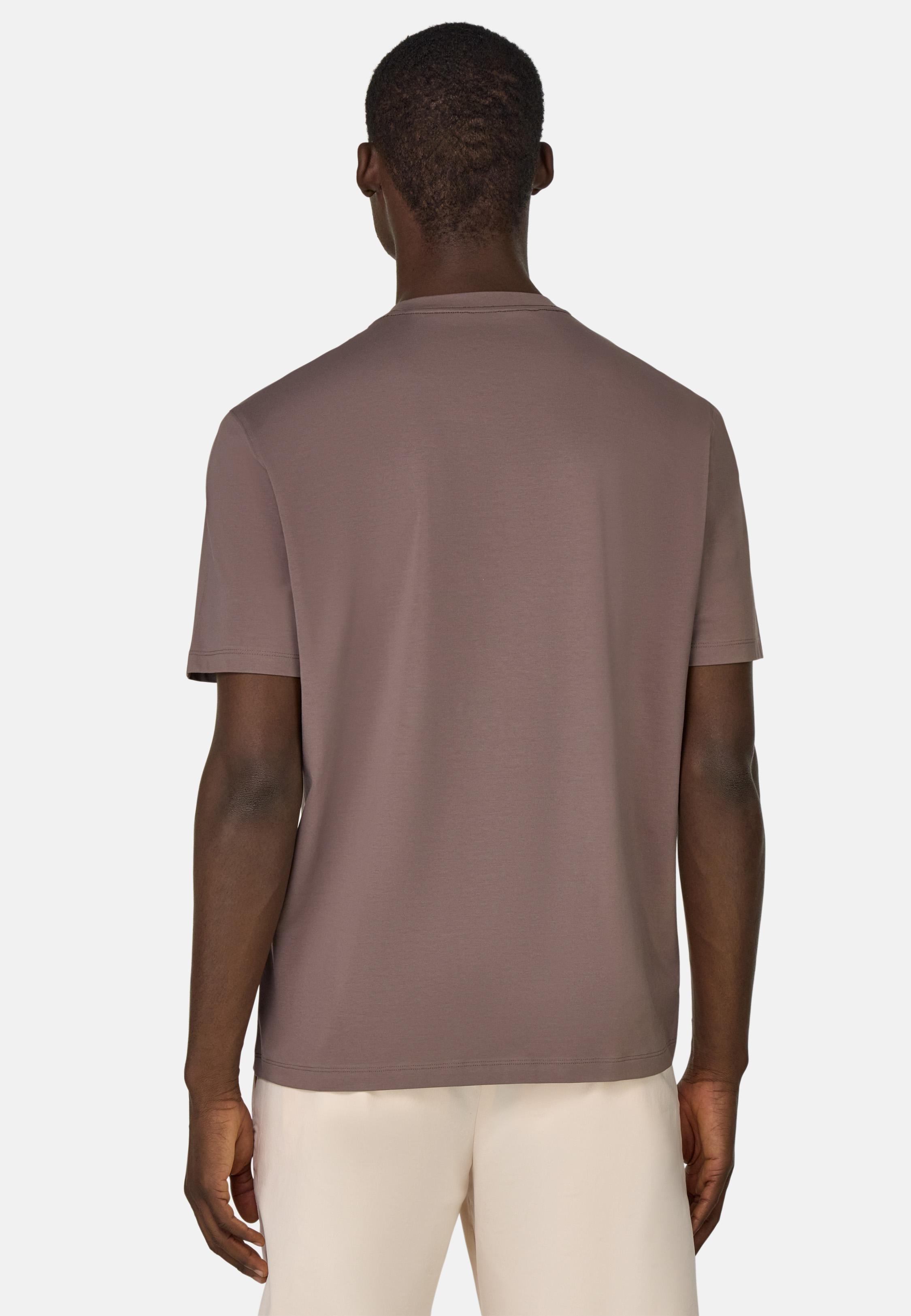 T-Shirt In Stretch Supima Cotton Brown, Taupe, large image number 4