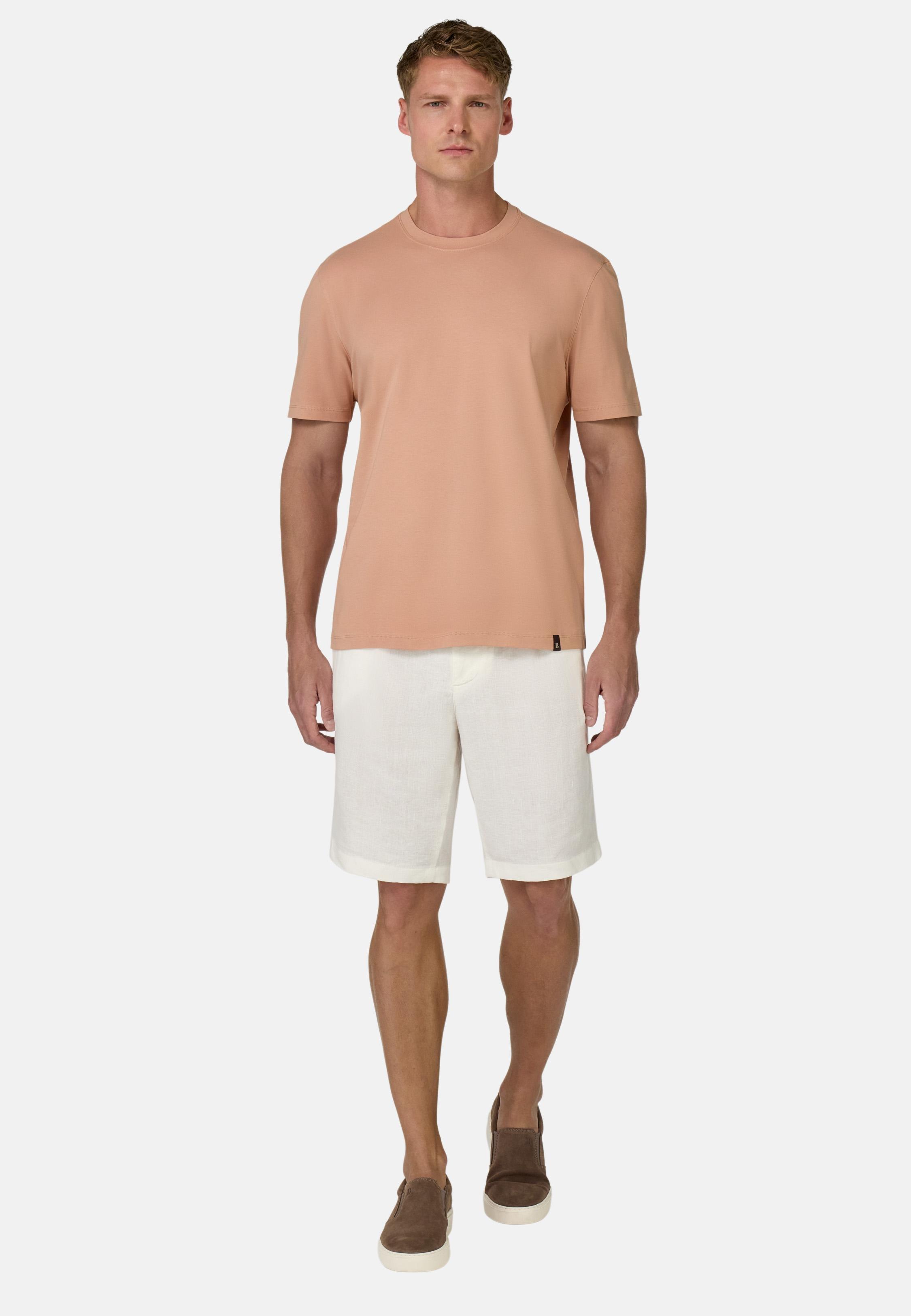 T-Shirt In Stretch Supima Cotton Orange, Orange, medium