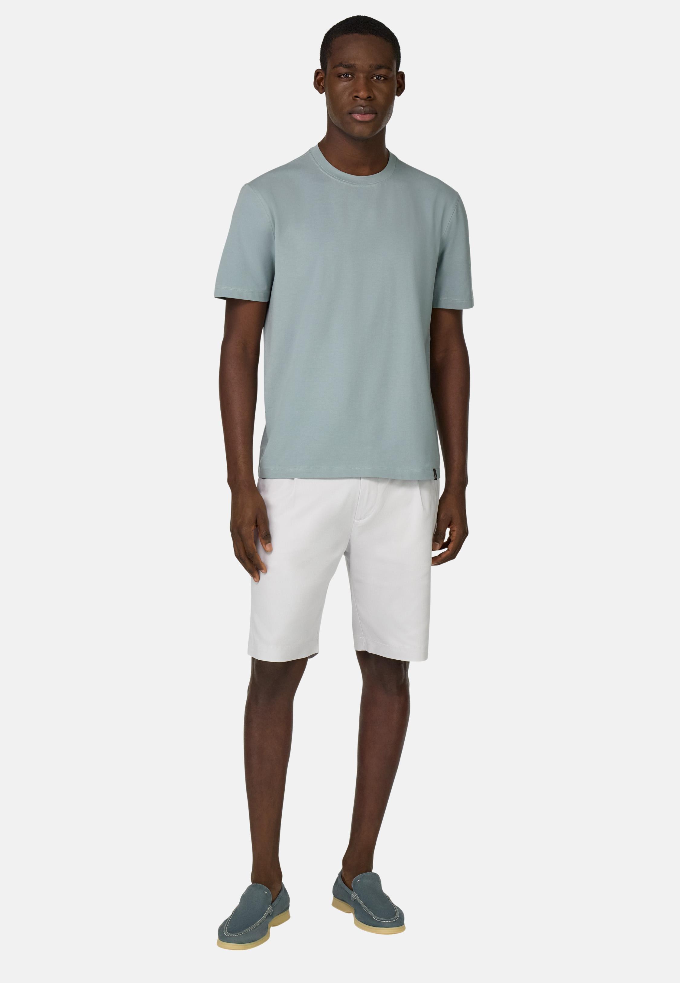 T-Shirt In Stretch Supima Cotton Green, Light Green, medium