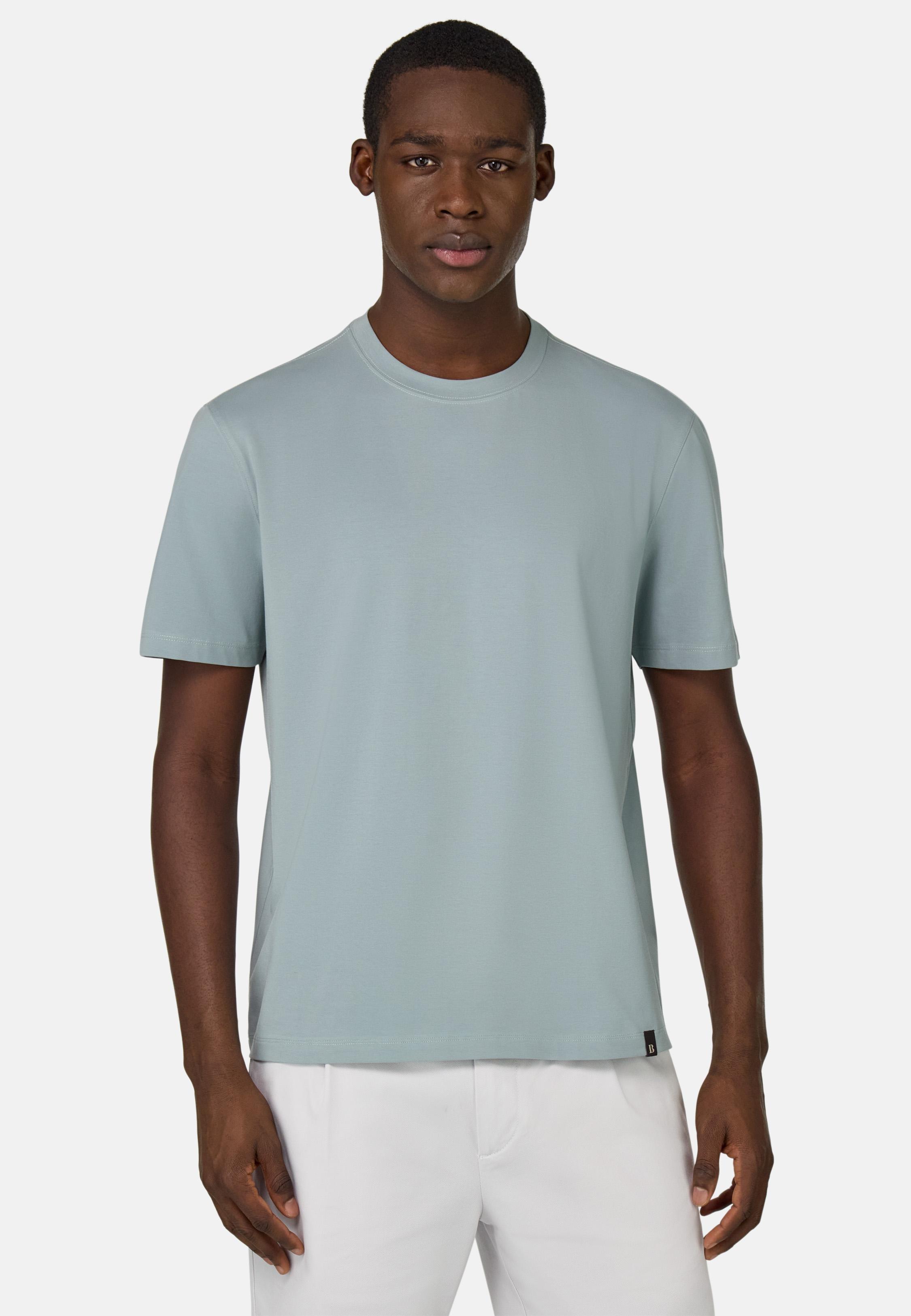 T-Shirt In Stretch Supima Cotton Green, Light Green, medium