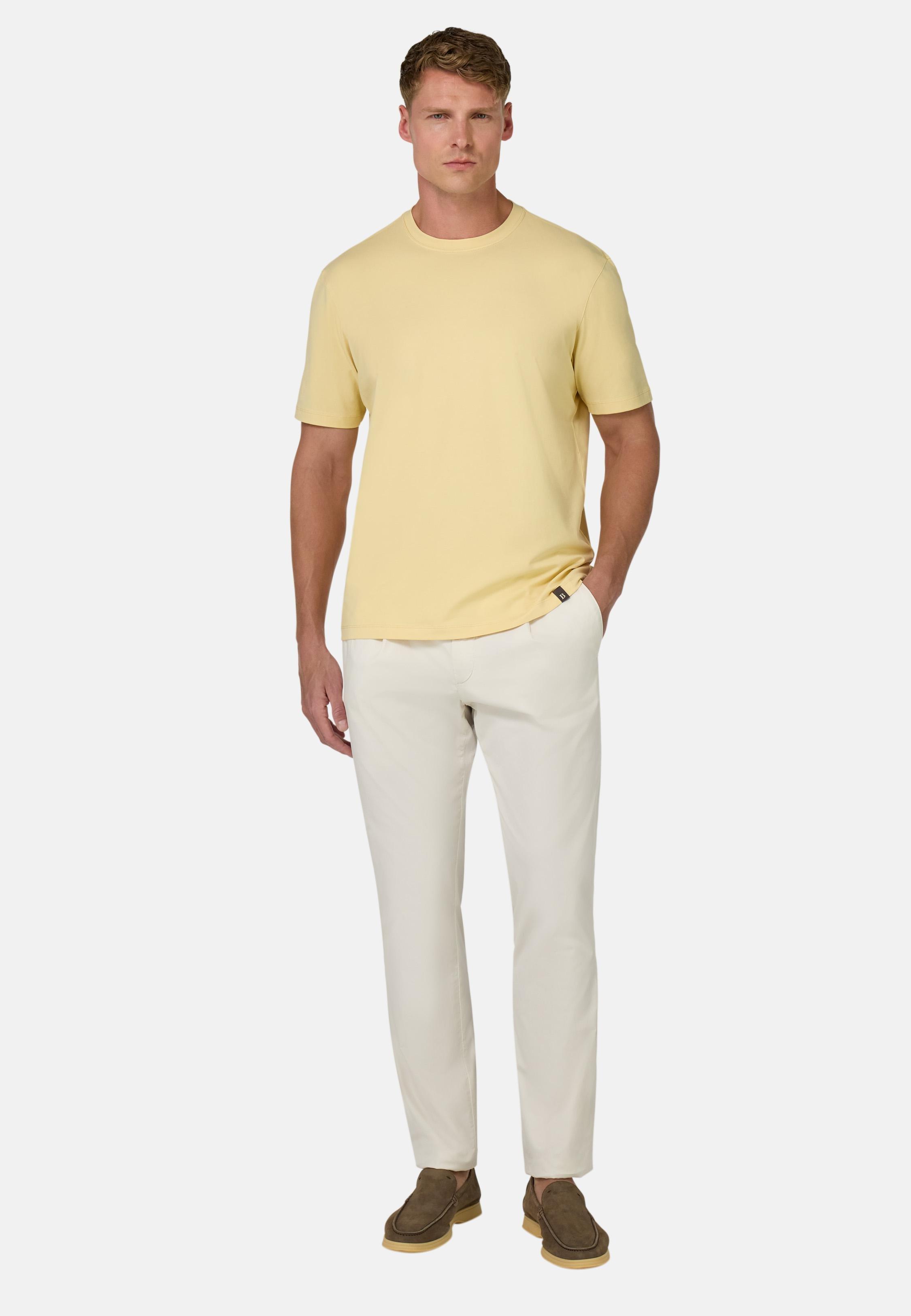 T-Shirt In Stretch Supima Cotton Yellow, Yellow, medium