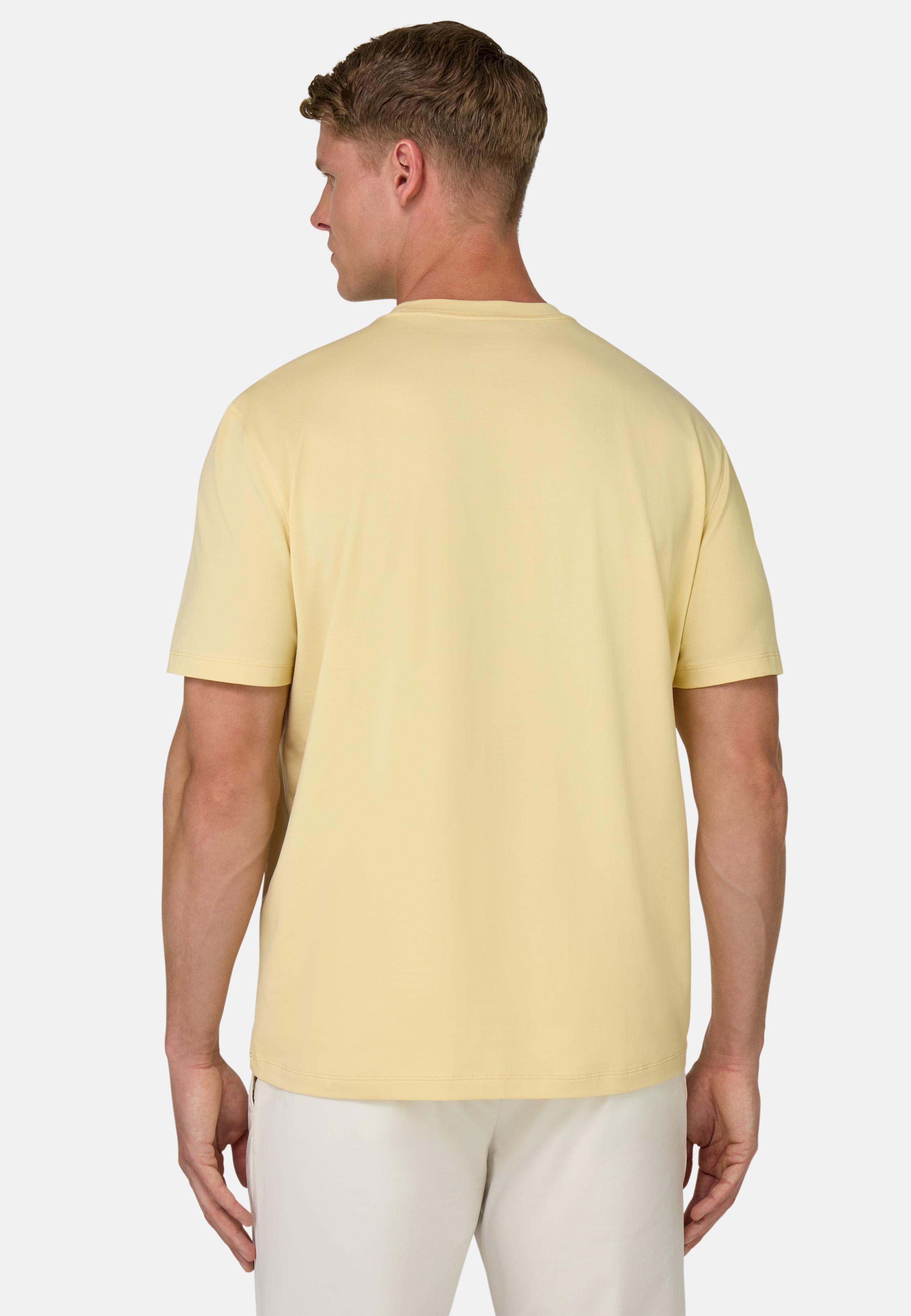 T-Shirt In Stretch Supima Cotton Yellow, Yellow, medium