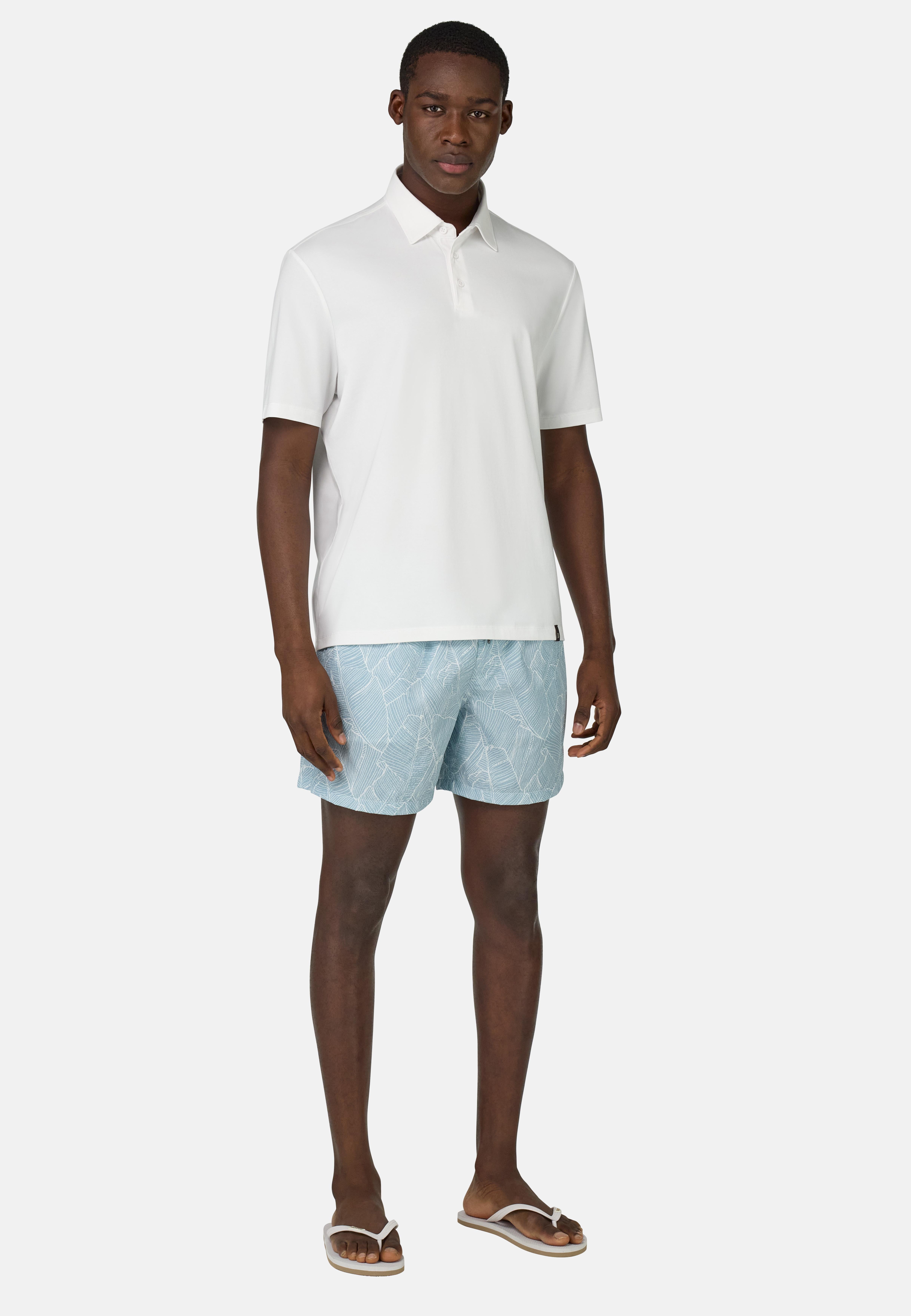 Polo Shirt In Stretch Supima Cotton White, , large image number 0